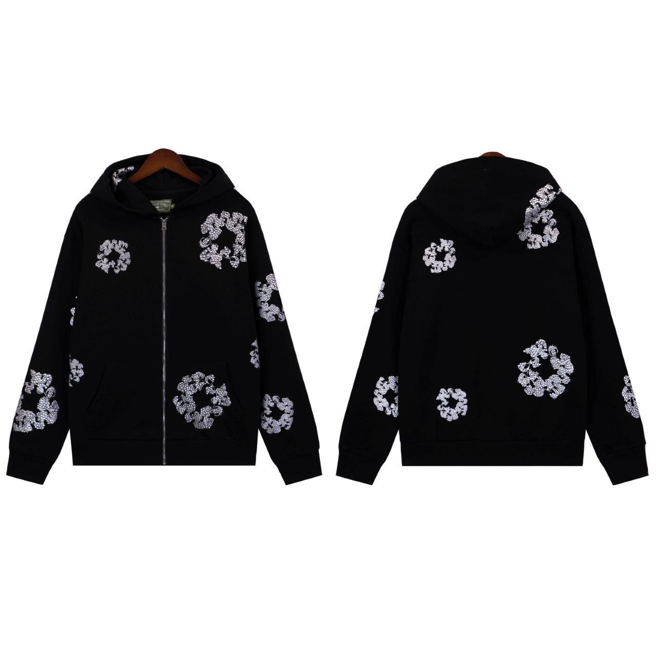 Denim Tears Cashmere Swarovski Cotton Wreath Zip Hoodie - 