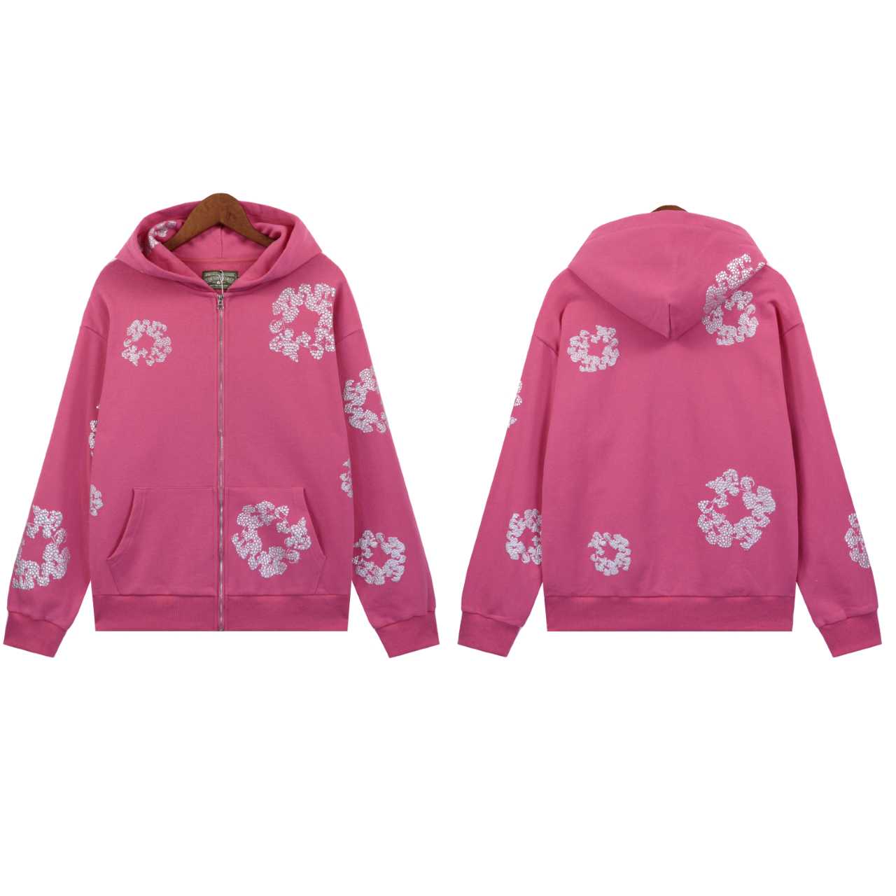 Denim Tears Cashmere Swarovski Cotton Wreath Zip Hoodie - 