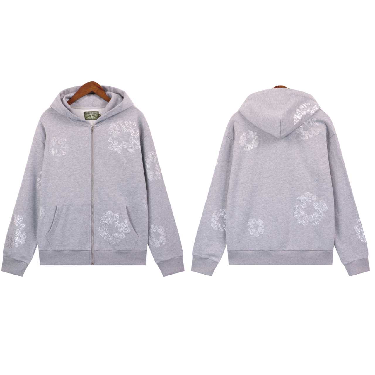 Denim Tears Cashmere Swarovski Cotton Wreath Zip Hoodie - 