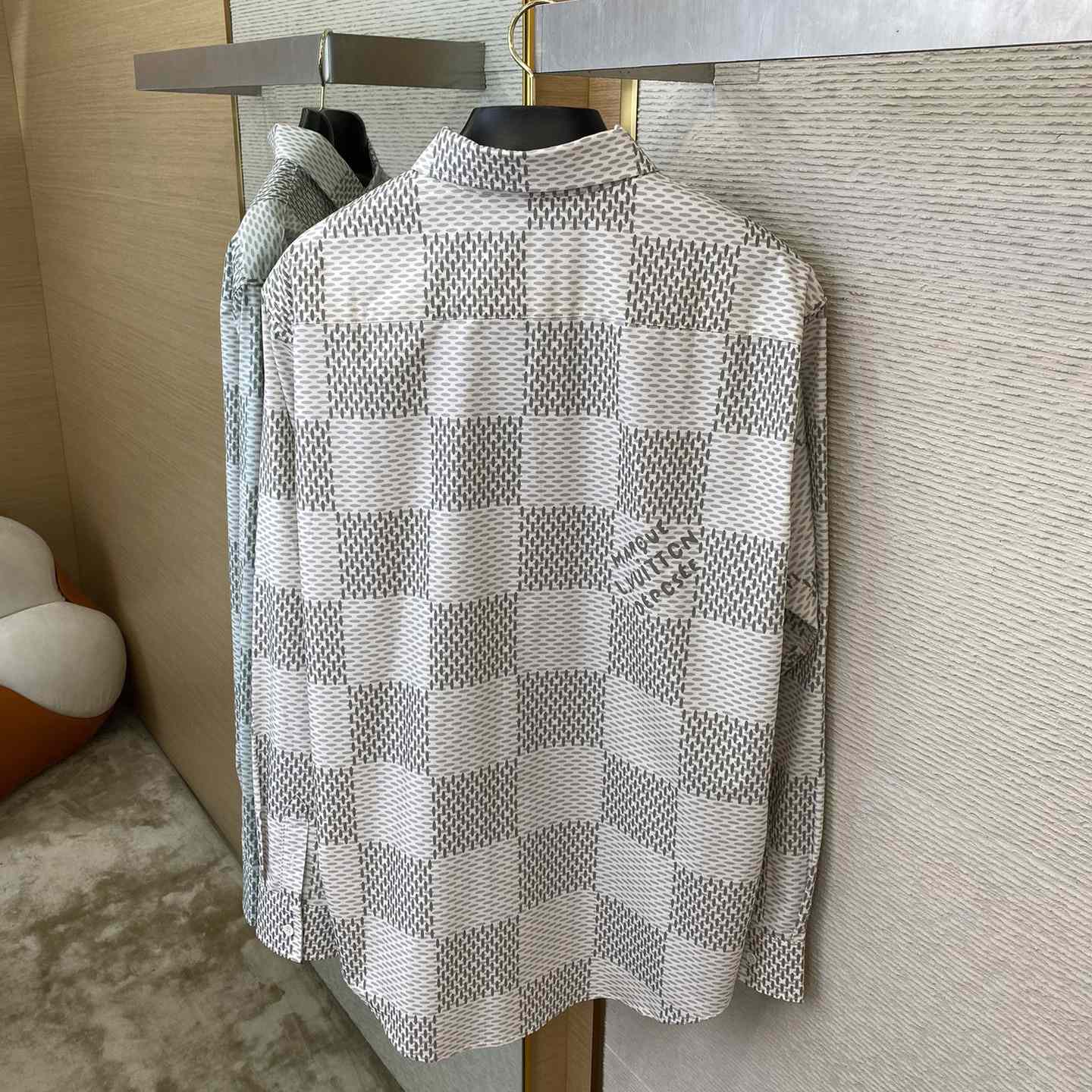Louis Vuitton Damier Long-Sleeved Classic Cotton Shirt   1AFJDA - 
