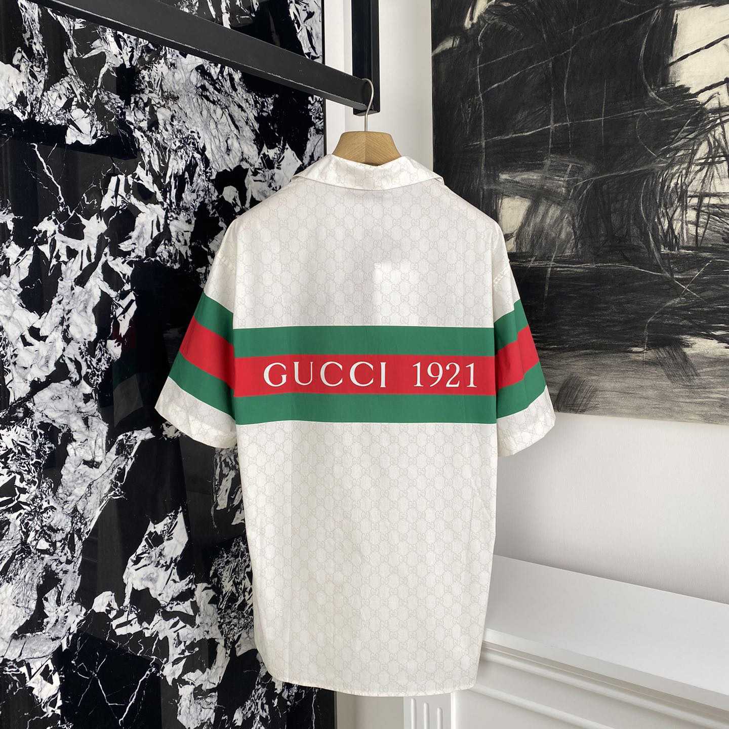 Gucci GG Web-print Cotton Shirt - 