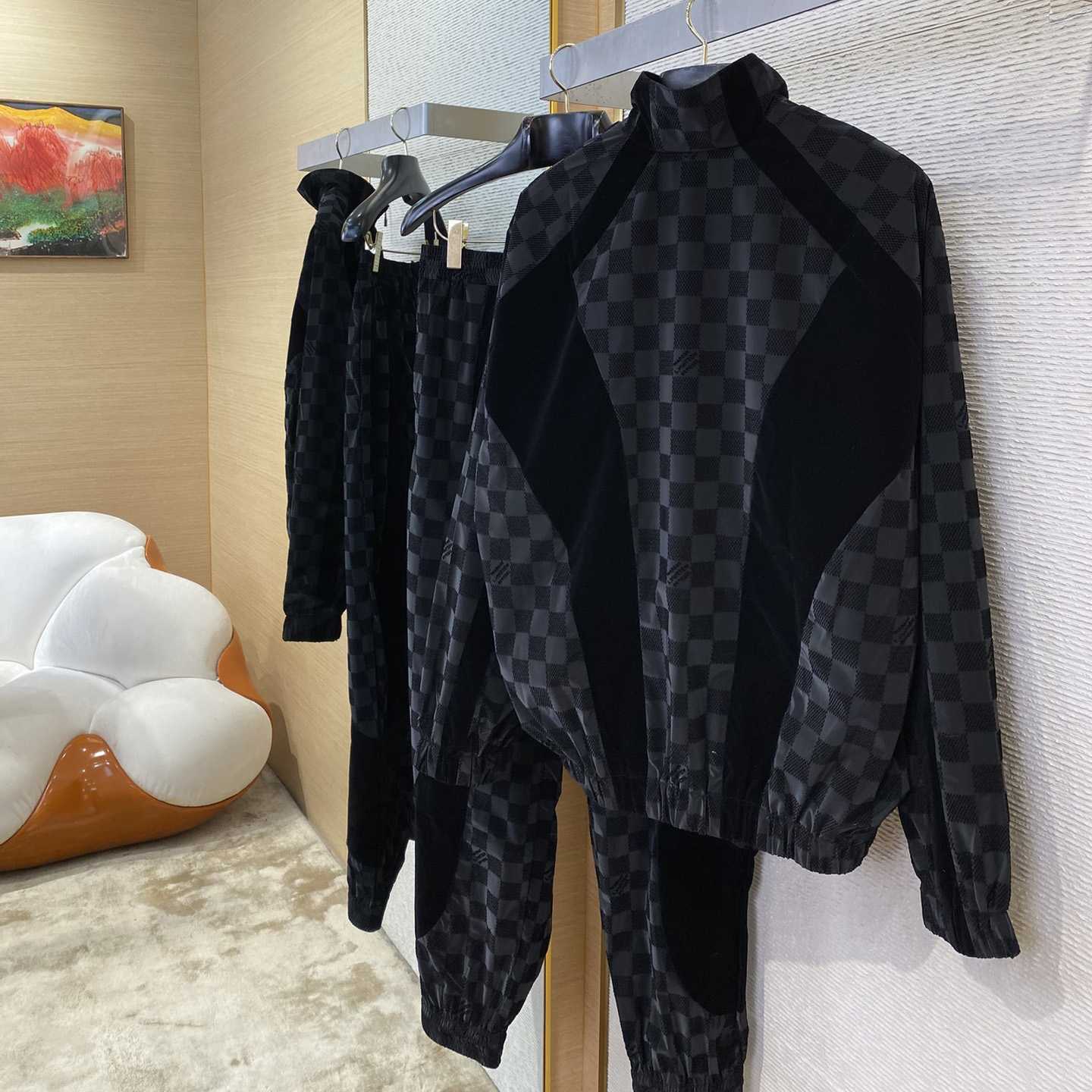 Louis Vuitton Flocked Damier Technical Tracksuit Top   1AHBG1 - 