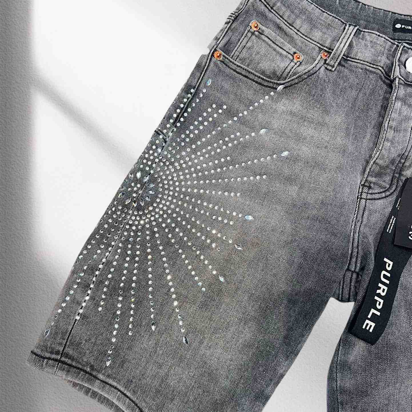 Purple-Brand Denim Shorts    6012 - DesignerGu