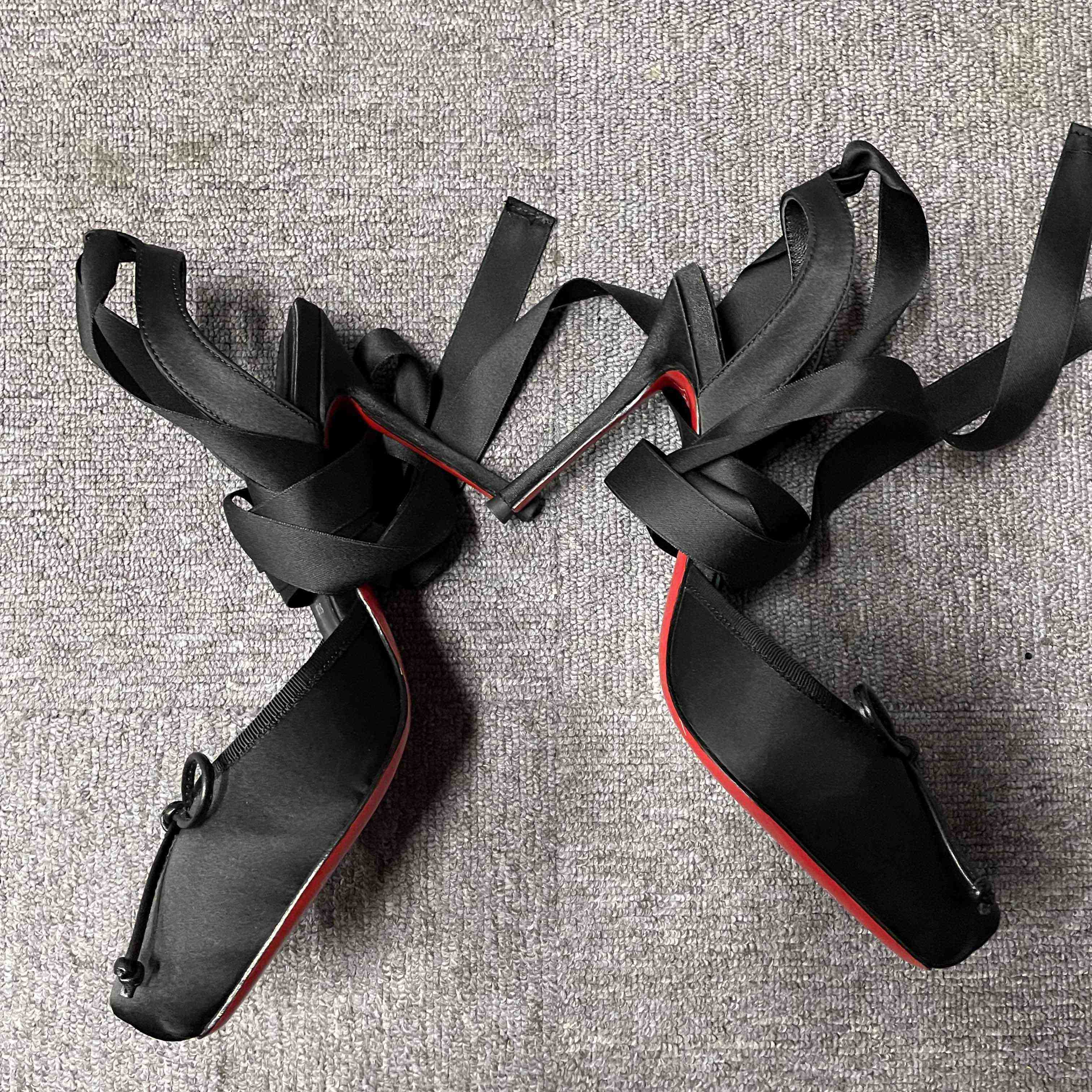 Christian Louboutin Cassia Lace-Up Slingback Pumps - DesignerGu