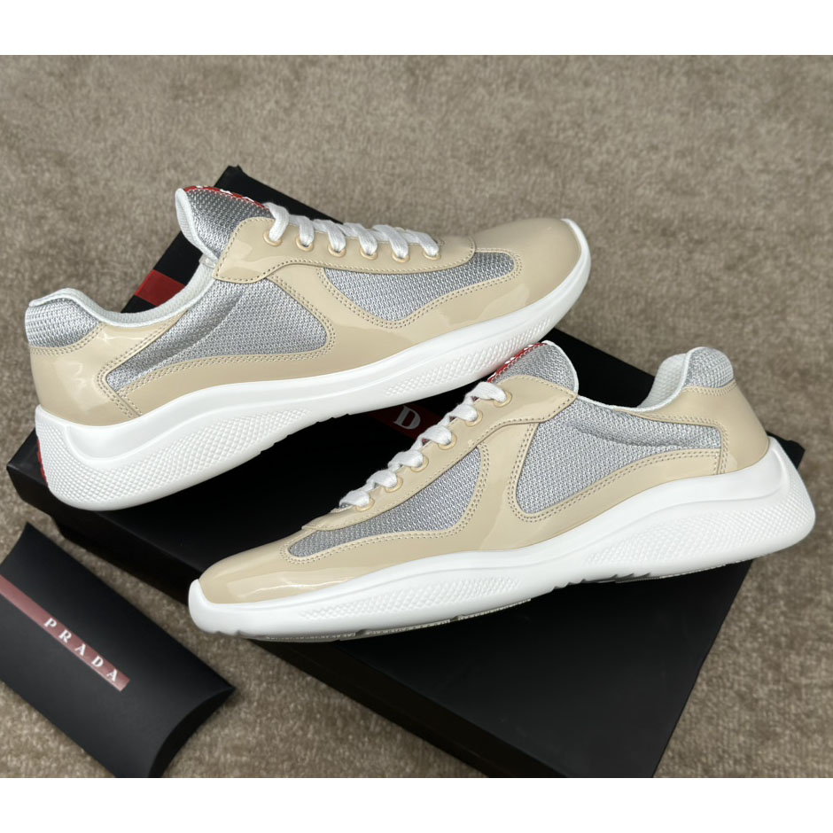 Prada America's Cup Patent Leather And Bike Fabric Sneakers - 