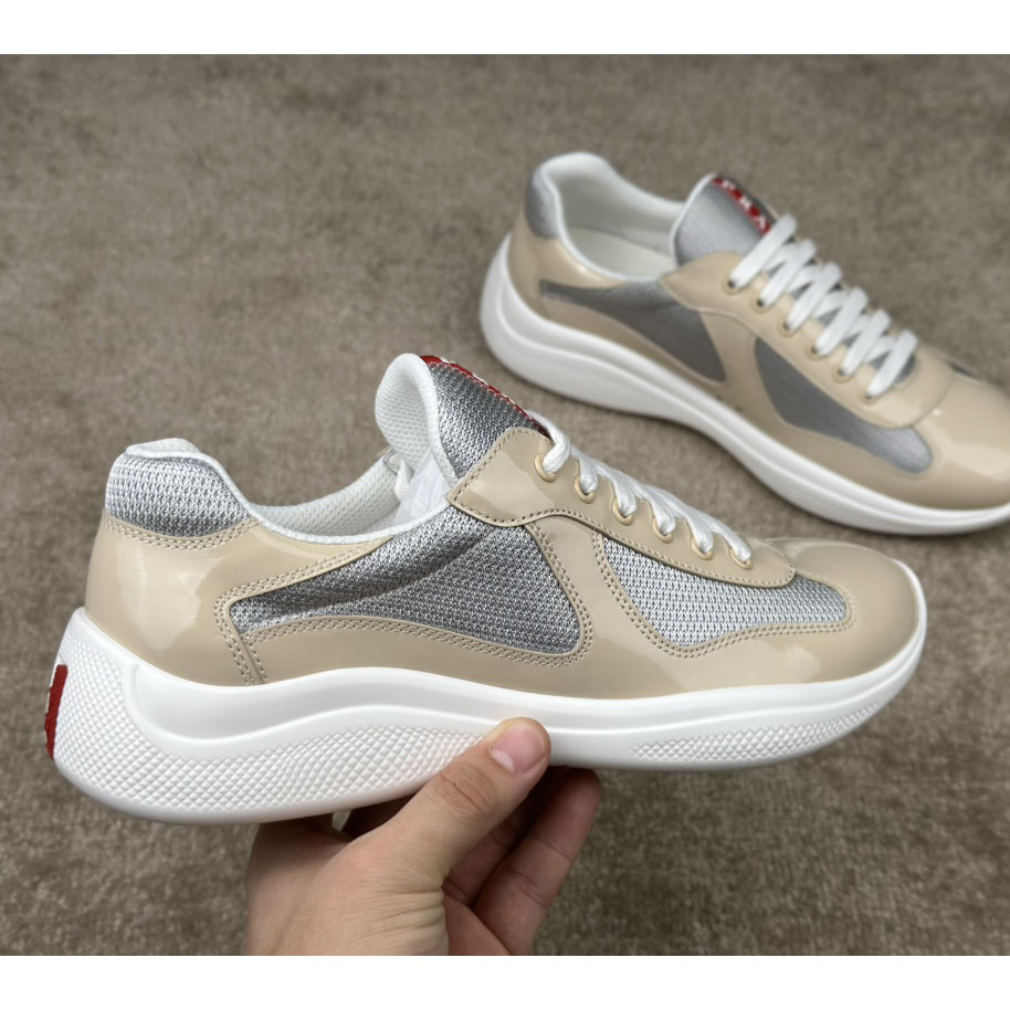 Prada America's Cup Patent Leather And Bike Fabric Sneakers - 