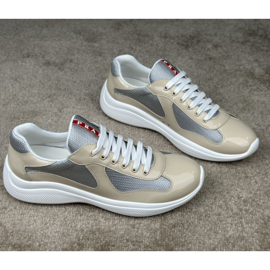 Prada America's Cup Patent Leather And Bike Fabric Sneakers - 