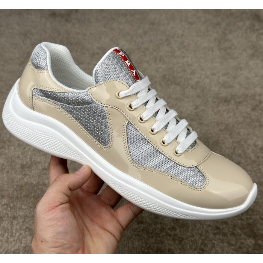 Prada America's Cup Patent Leather And Bike Fabric Sneakers - 