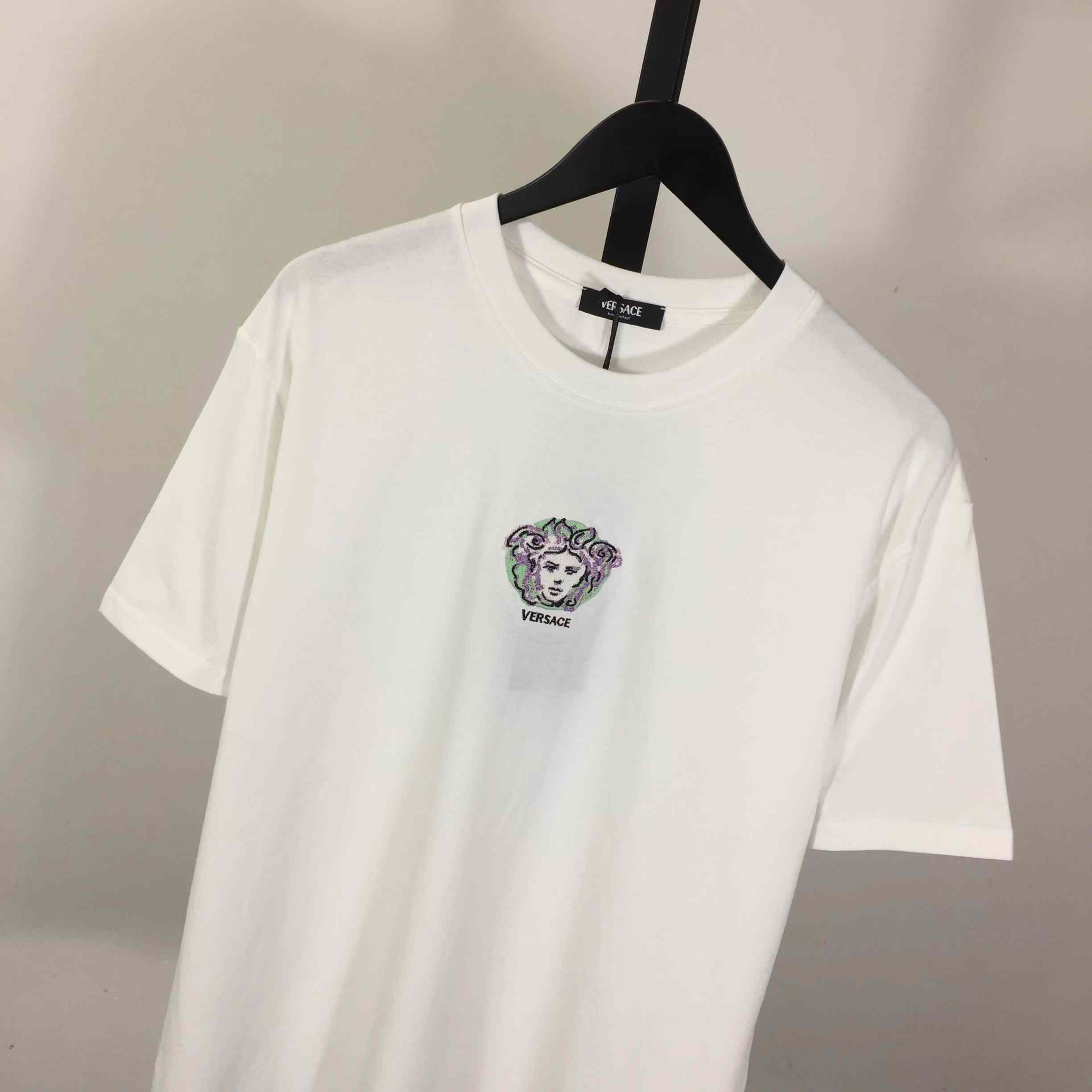 Versace Medusa Cotton T-shirt With Embroidery - 
