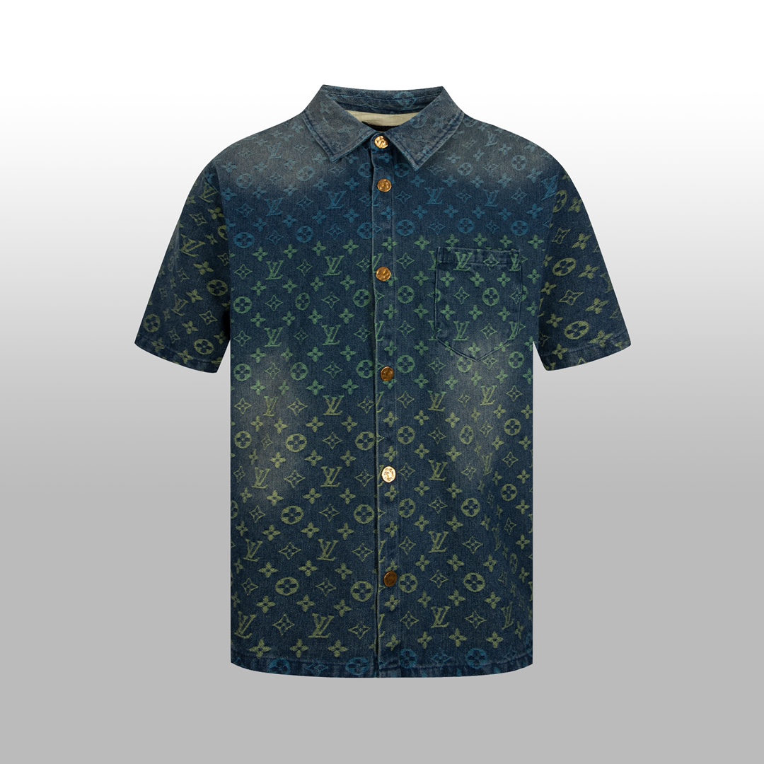 Louis Vuitton Rainbow Monogram Short-Sleeved Denim Shirt - 