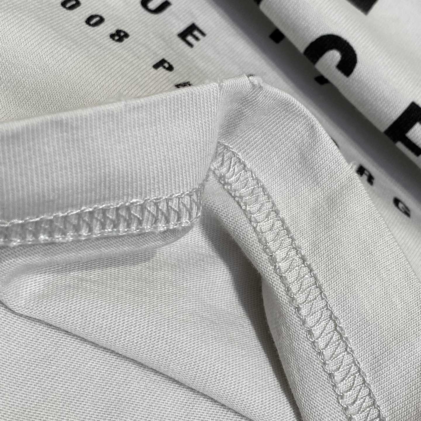 Balenciaga Eye Chart Distressed Oversize Cotton T-shirt - DesignerGu
