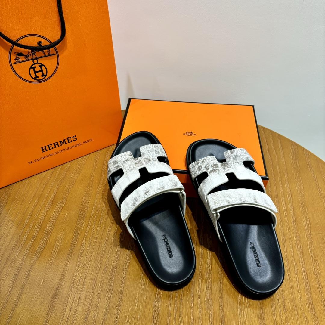 Hermes Chypre Sandal （Genuine crocodile skin） - DesignerGu