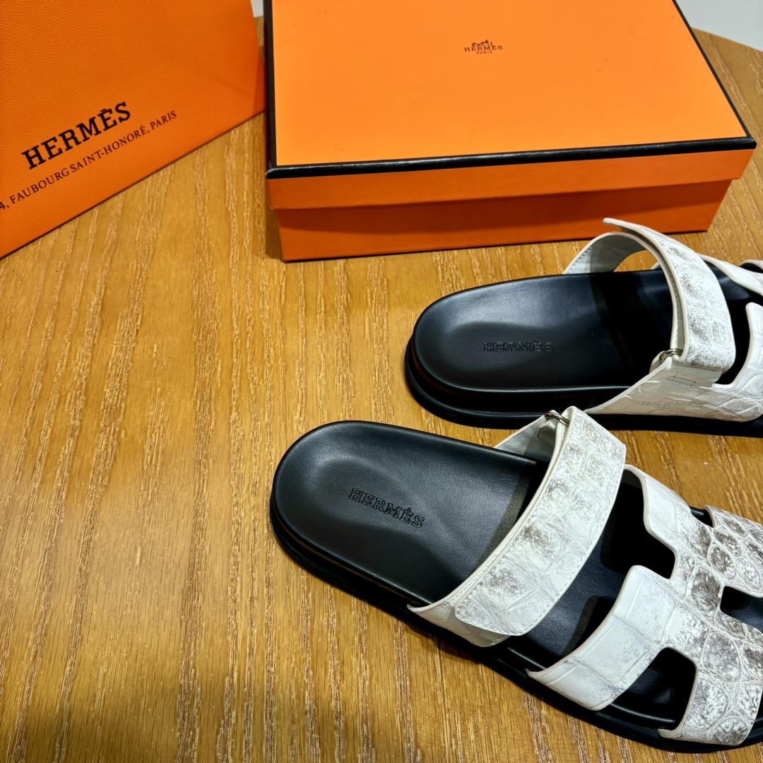 Hermes Chypre Sandal （Genuine crocodile skin） - DesignerGu