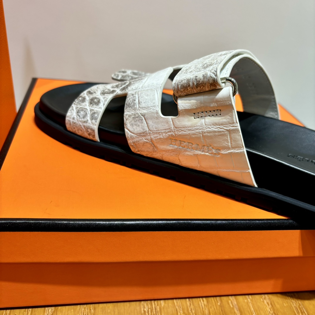 Hermes Chypre Sandal （Genuine crocodile skin） - DesignerGu