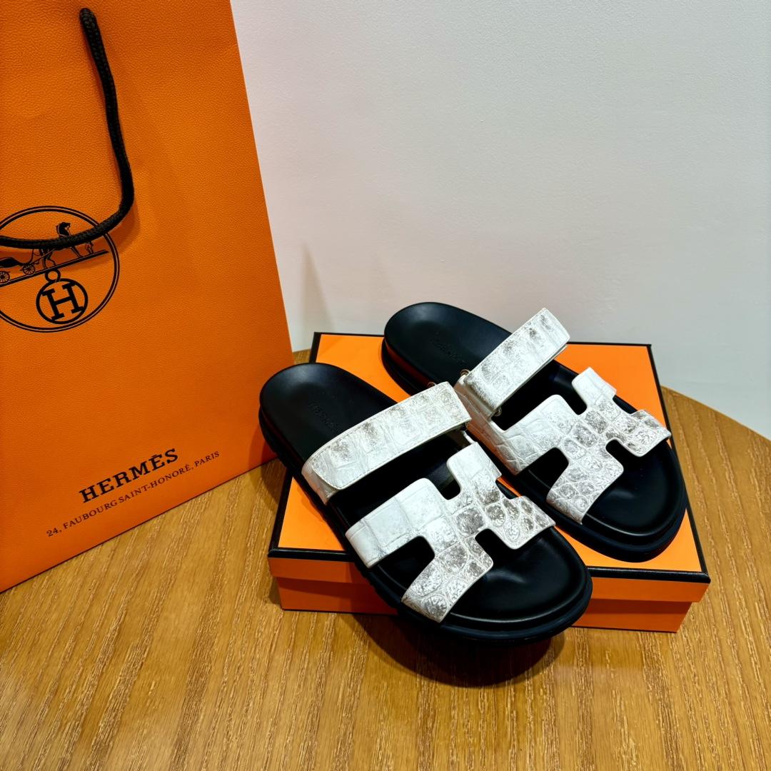 Hermes Chypre Sandal （Genuine crocodile skin） - DesignerGu