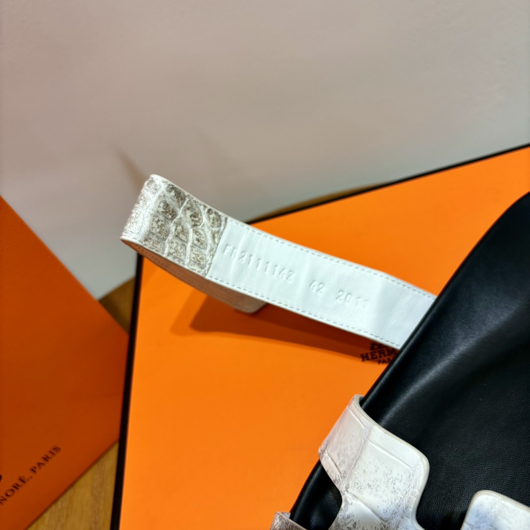 Hermes Chypre Sandal （Genuine crocodile skin） - DesignerGu