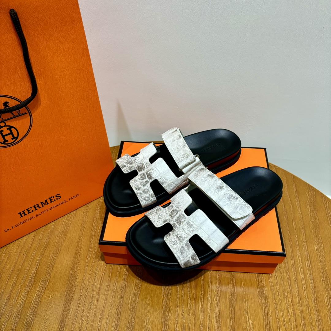 Hermes Chypre Sandal （Genuine crocodile skin） - DesignerGu