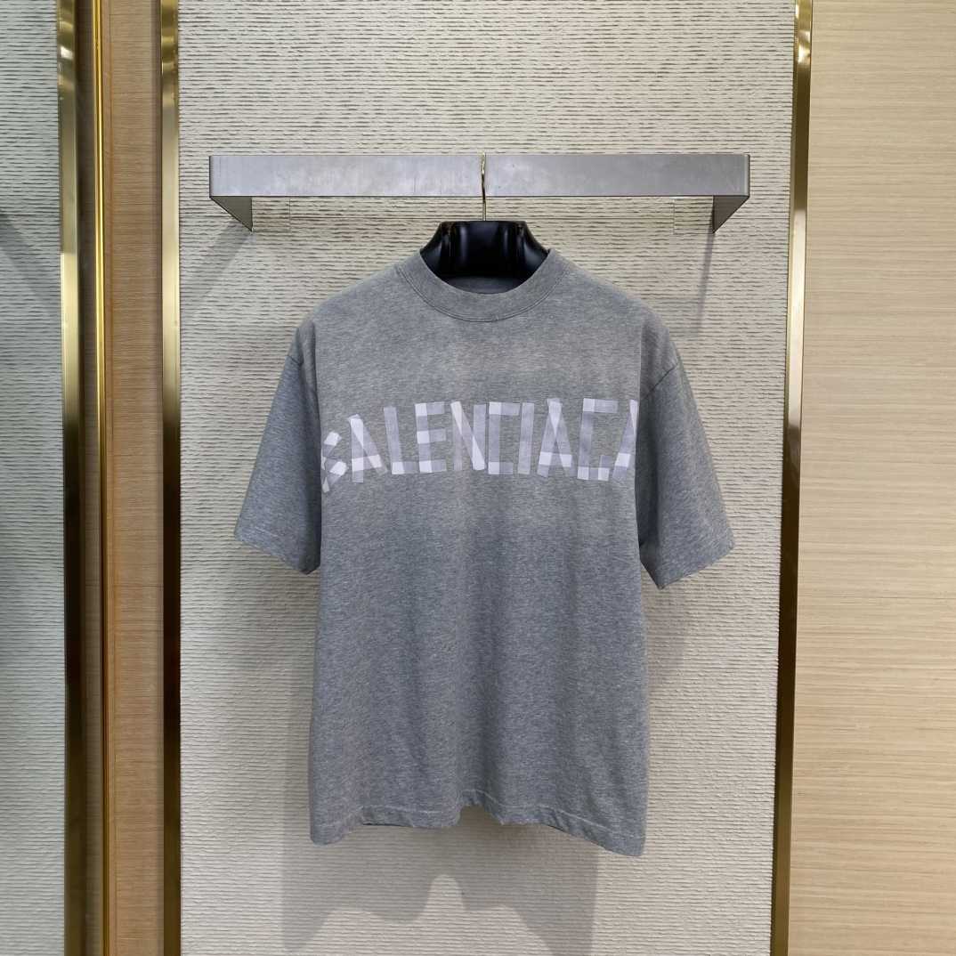 Balenciaga New Tape Type TR T-Shirt Medium Fit In Grey  - DesignerGu