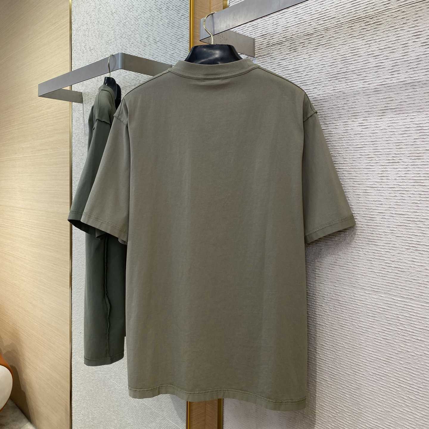 Balenciaga Inside-Out T-Shirt Medium Fit In Army Green - DesignerGu
