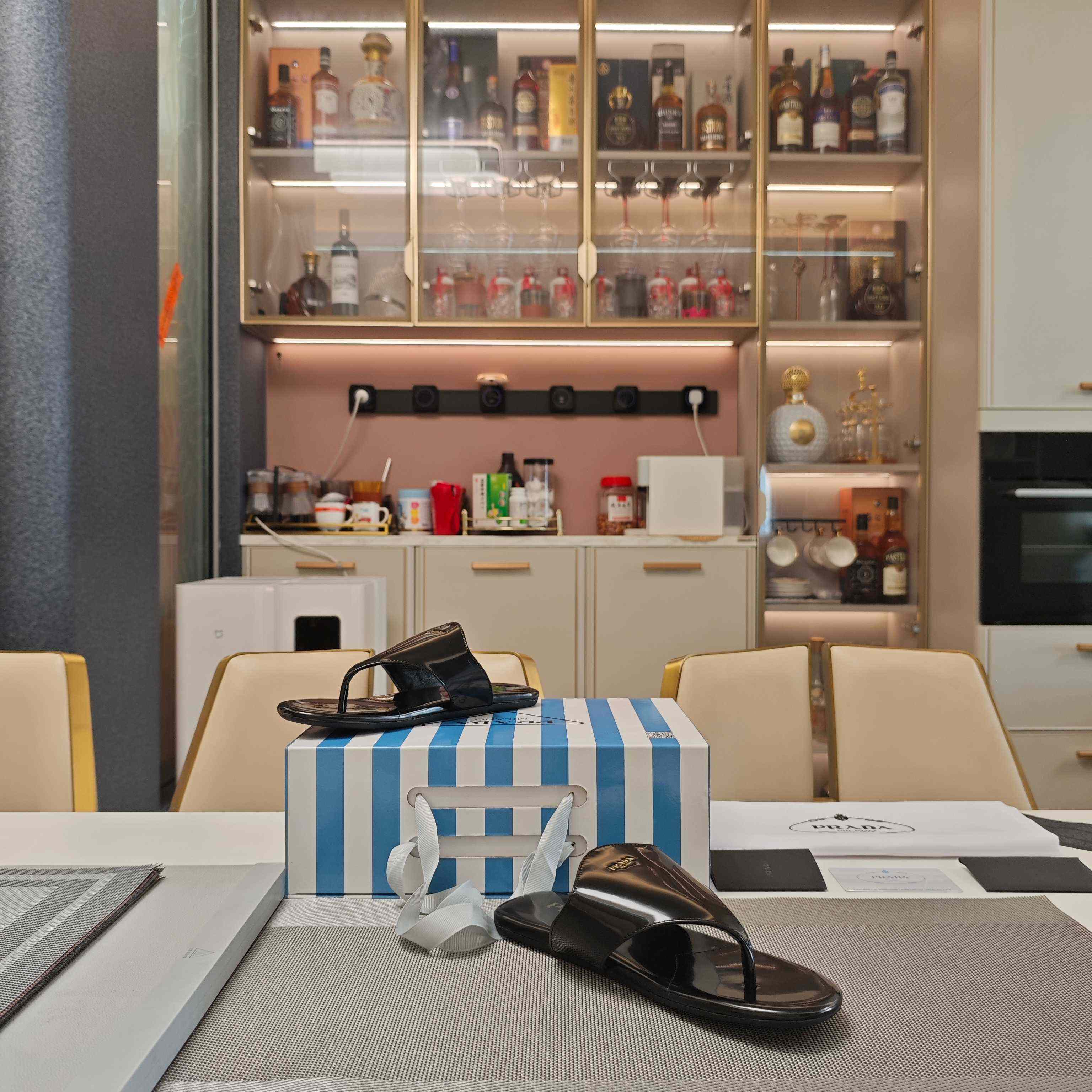 Prada Brushed Leather Thong Sandals - DesignerGu