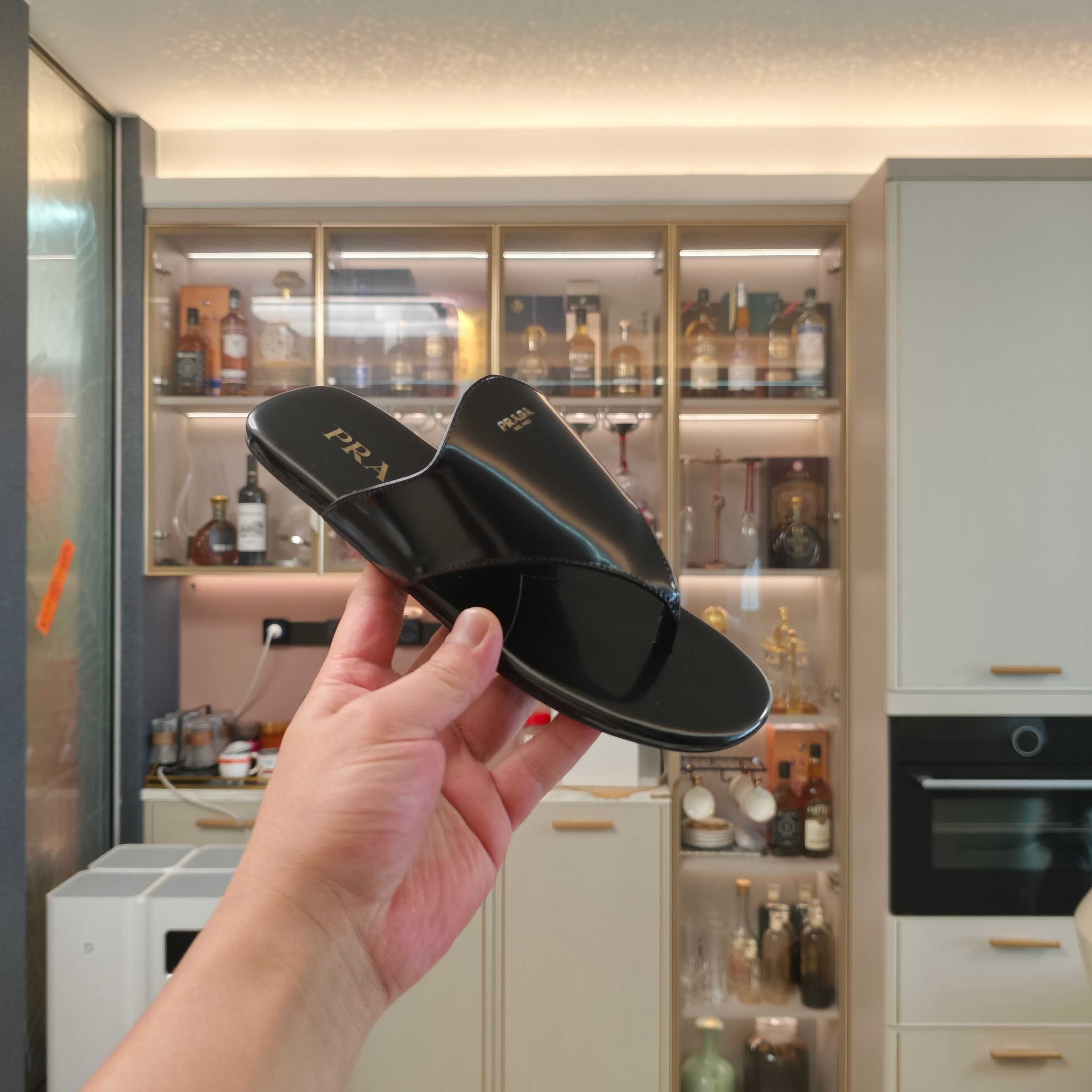 Prada Brushed Leather Thong Sandals - DesignerGu