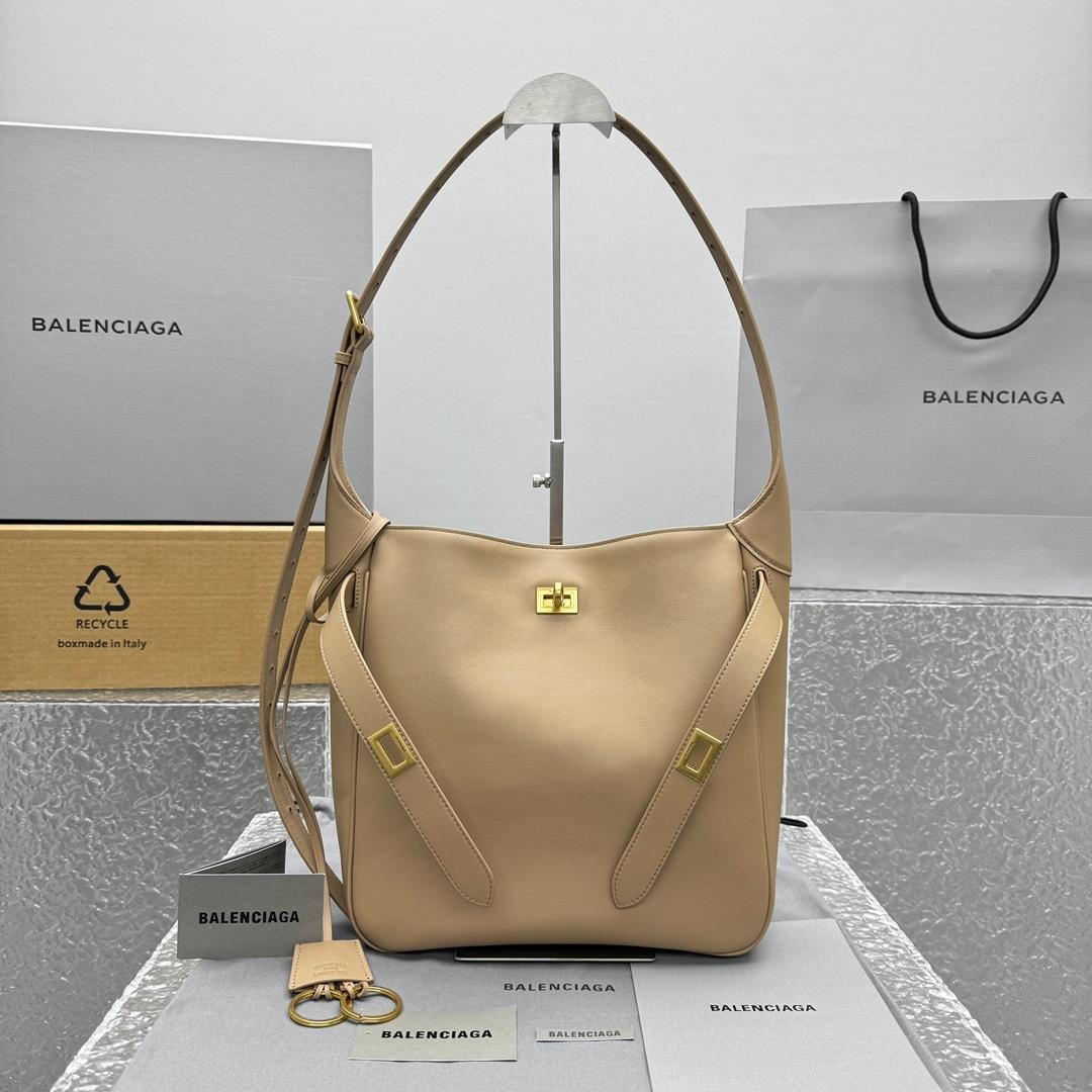 Balenciaga Bel Air Hobo Bag Small In Latte - DesignerGu