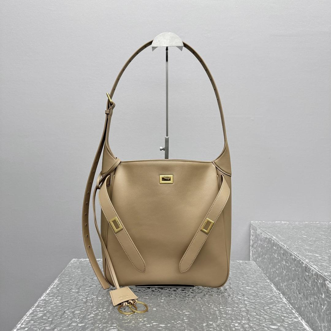 Balenciaga Bel Air Hobo Bag Small In Latte - DesignerGu