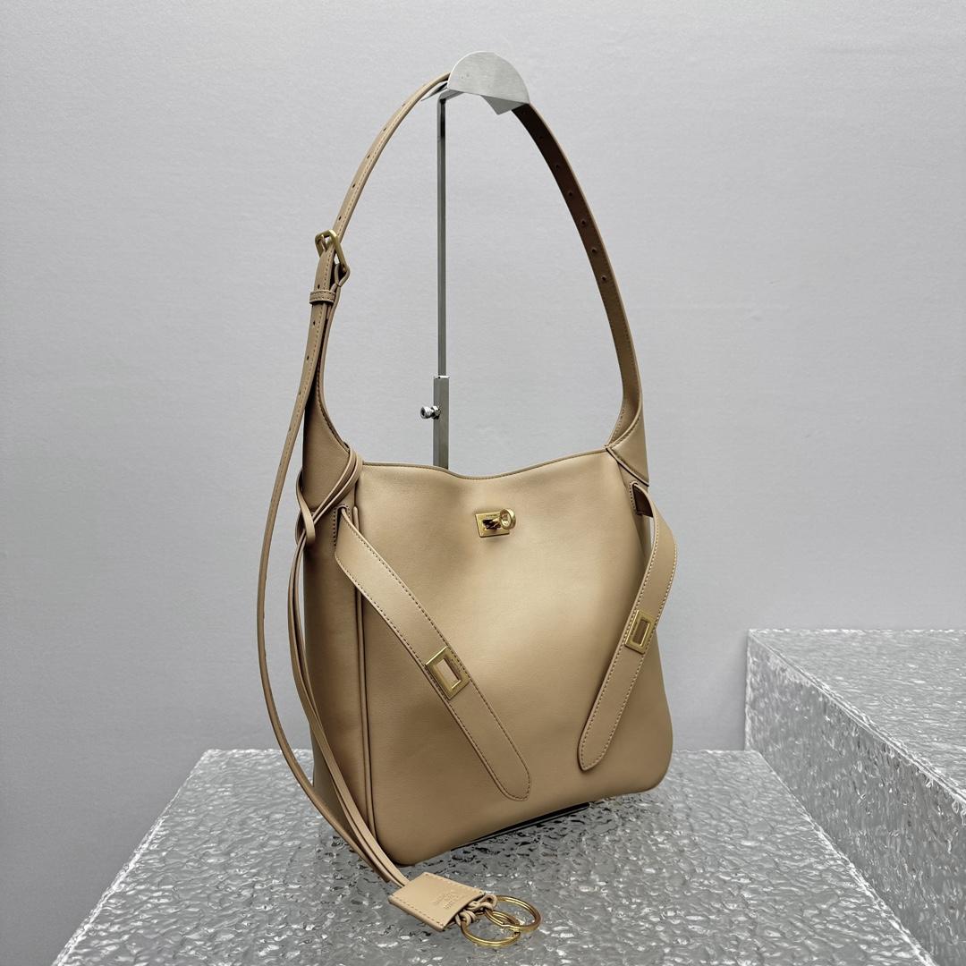 Balenciaga Bel Air Hobo Bag Small In Latte - DesignerGu