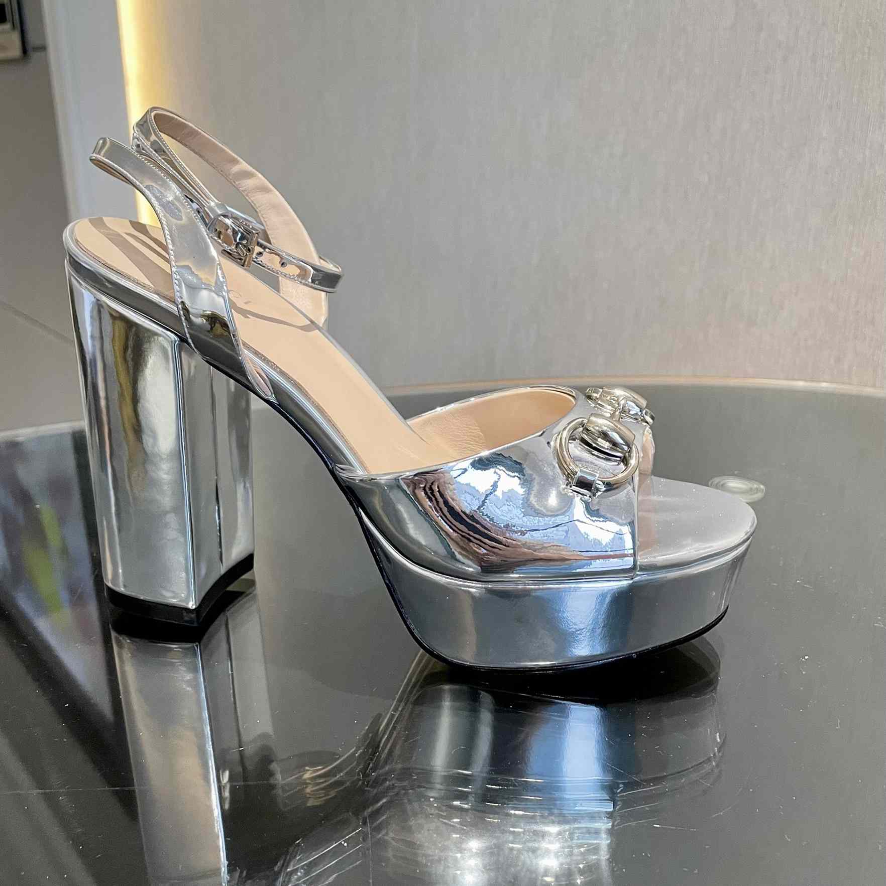 Gucci Silver Leather Sandals    11cm - DesignerGu