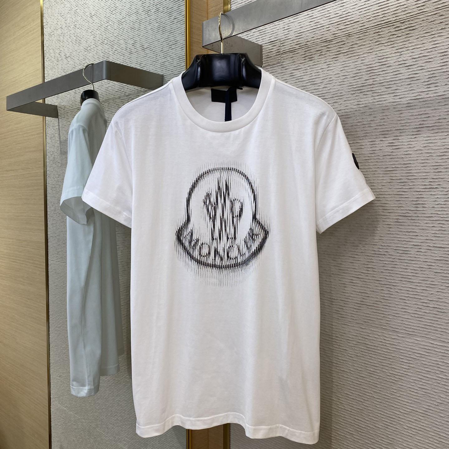 Moncler Blurred Logo Cotton T-shirt - DesignerGu
