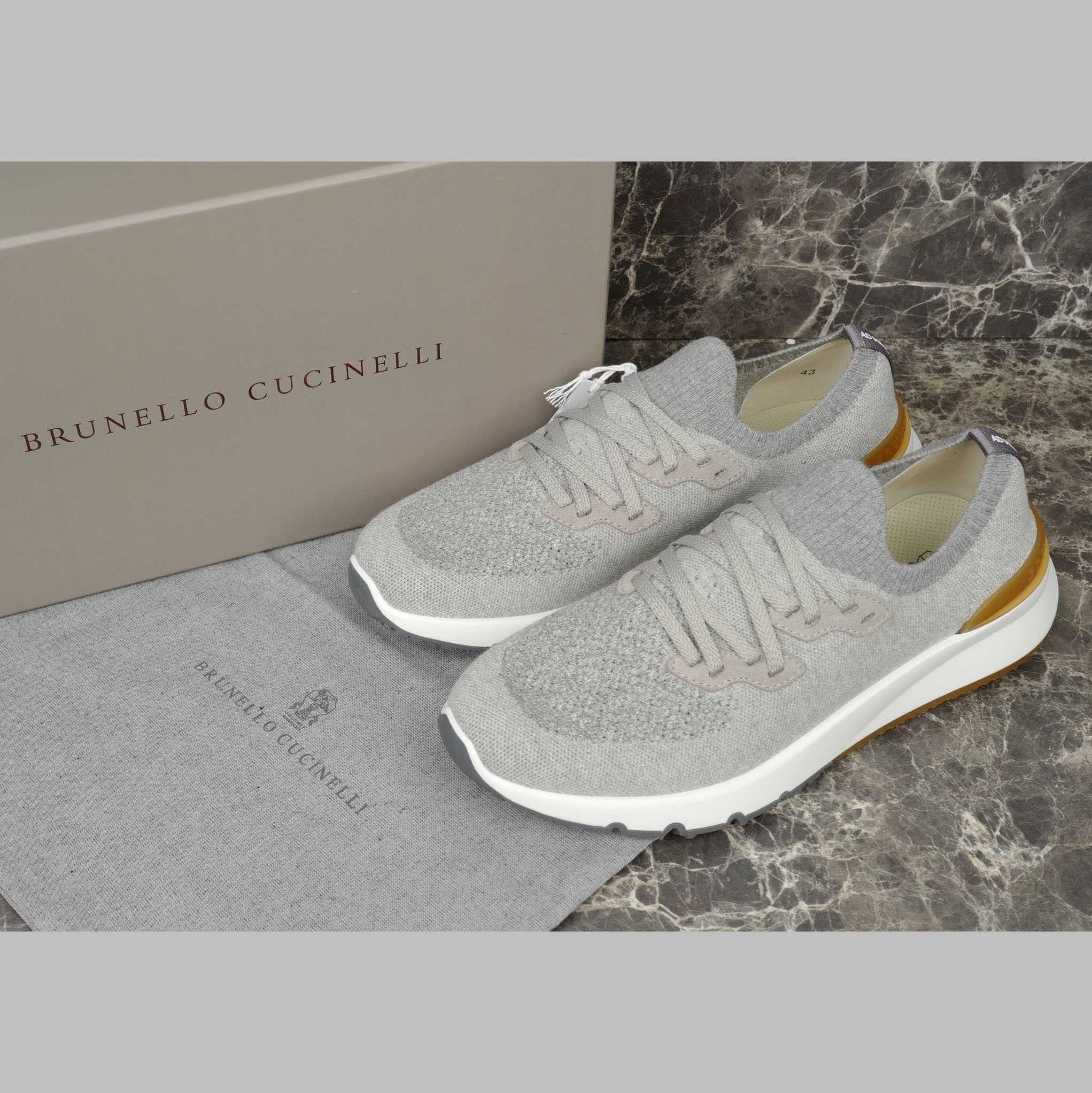 Brunello Cucinelli Cotton Chiné Knit Runners - DesignerGu