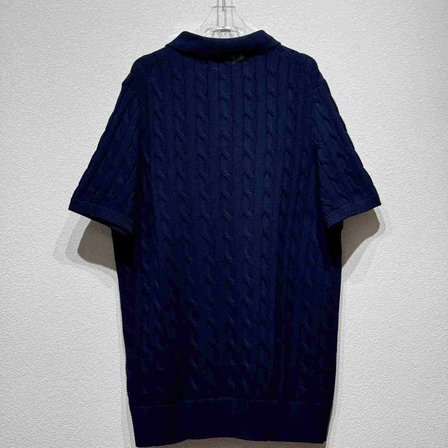 Ralph Lauren Cable-Knit Cotton Polo-Collar Sweater - DesignerGu