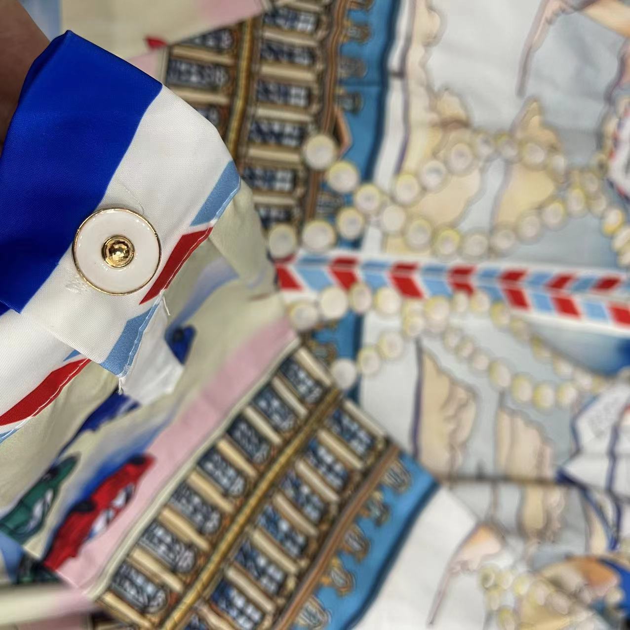 Casablanca Long-Sleeve Silk Shirt 'Place Casa' - DesignerGu