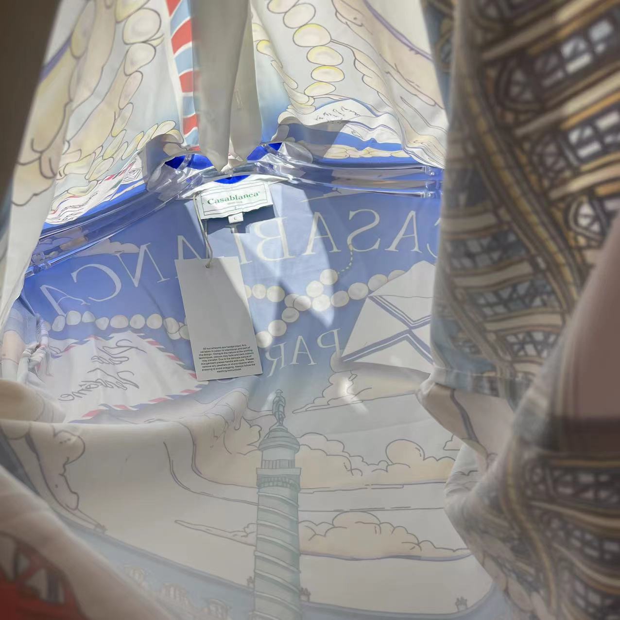 Casablanca Long-Sleeve Silk Shirt 'Place Casa' - DesignerGu