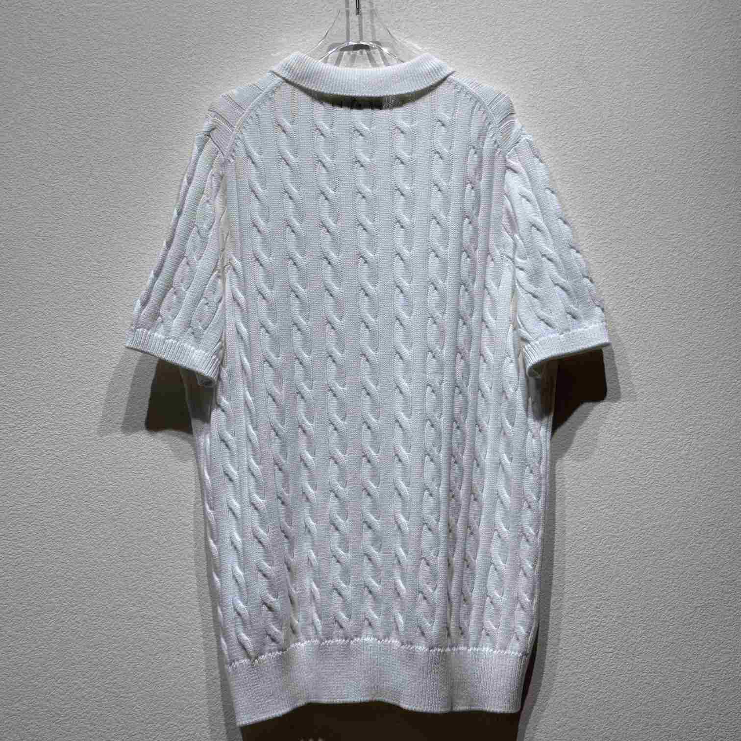 Ralph Lauren Cable-Knit Cotton Polo-Collar Sweater - DesignerGu