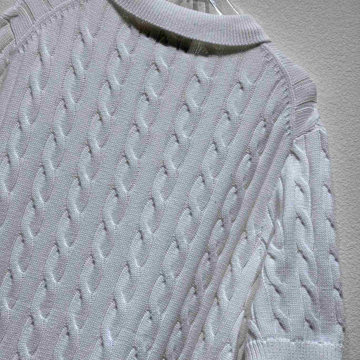 Ralph Lauren Cable-Knit Cotton Polo-Collar Sweater - DesignerGu