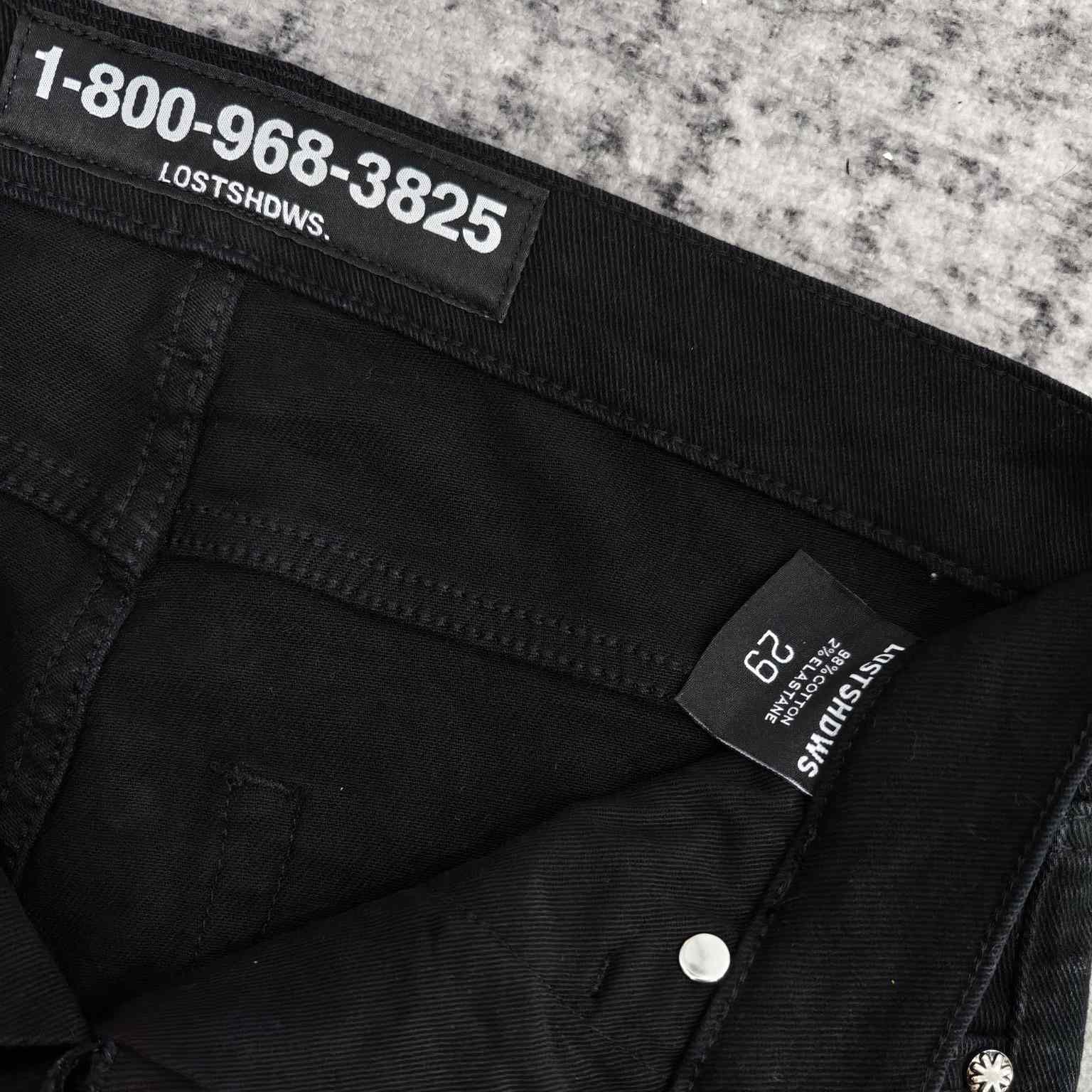 Lost Shadows Black Waxed Denim   707 - DesignerGu