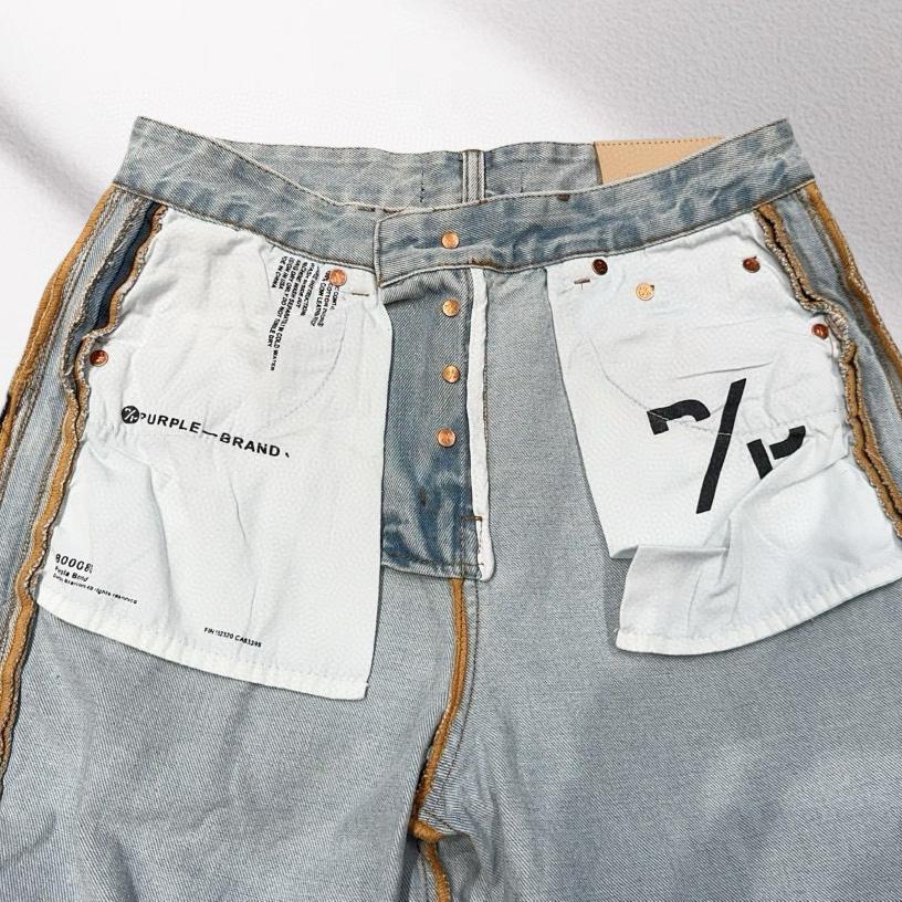 Purple-Brand Denim Shorts    6050 - DesignerGu