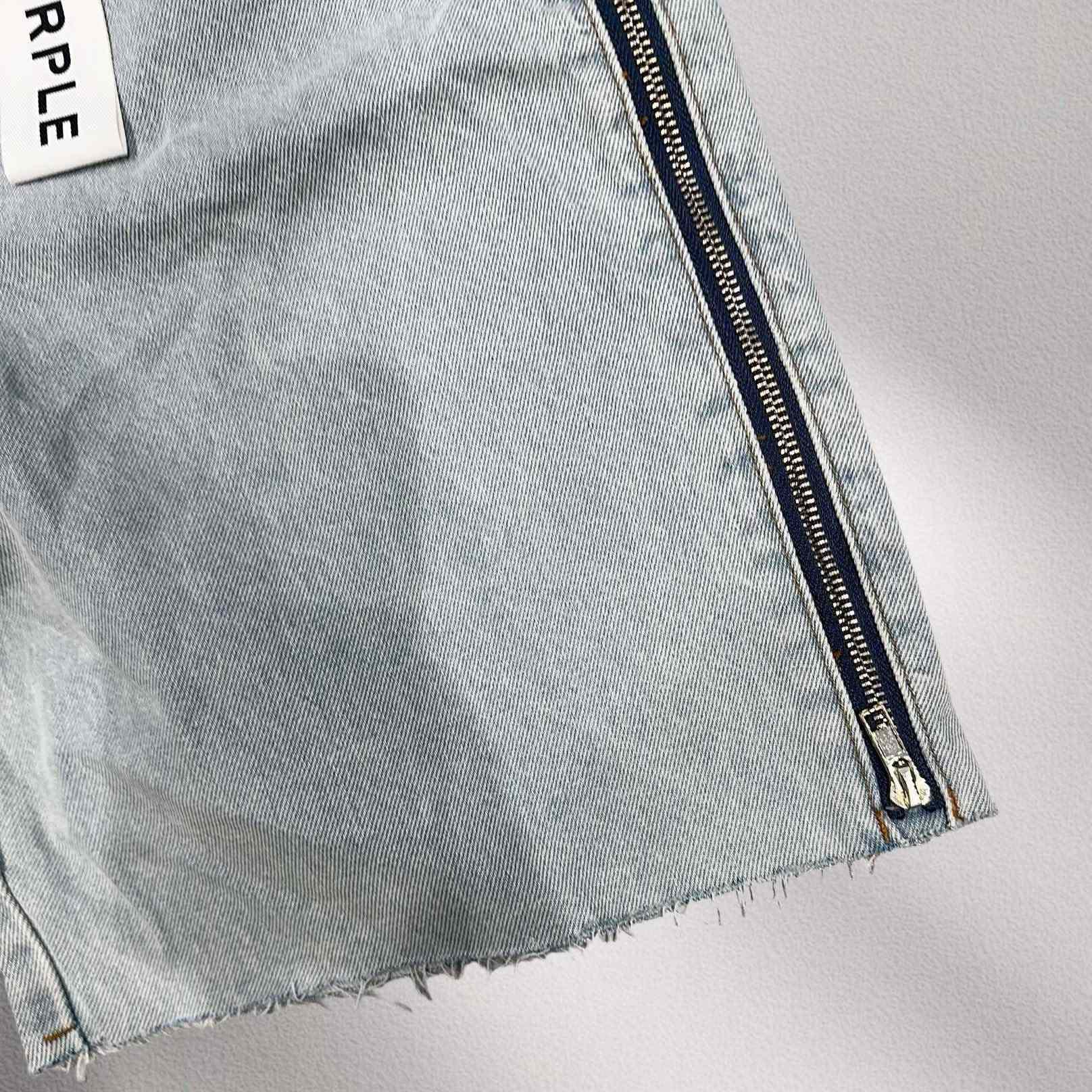 Purple-Brand Denim Shorts    6050 - DesignerGu