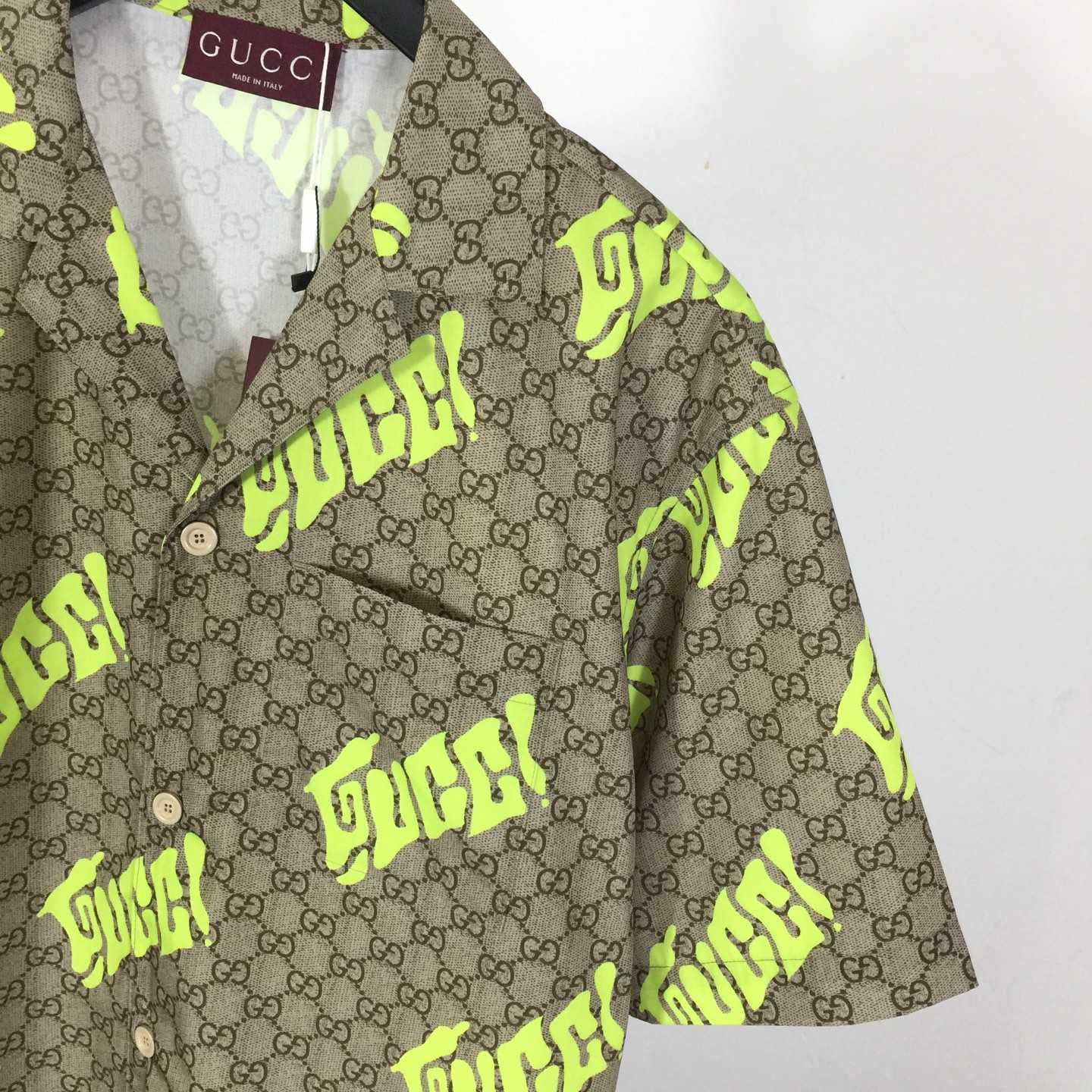 Gucci Printed Cotton Poplin Bowling Shirt - DesignerGu