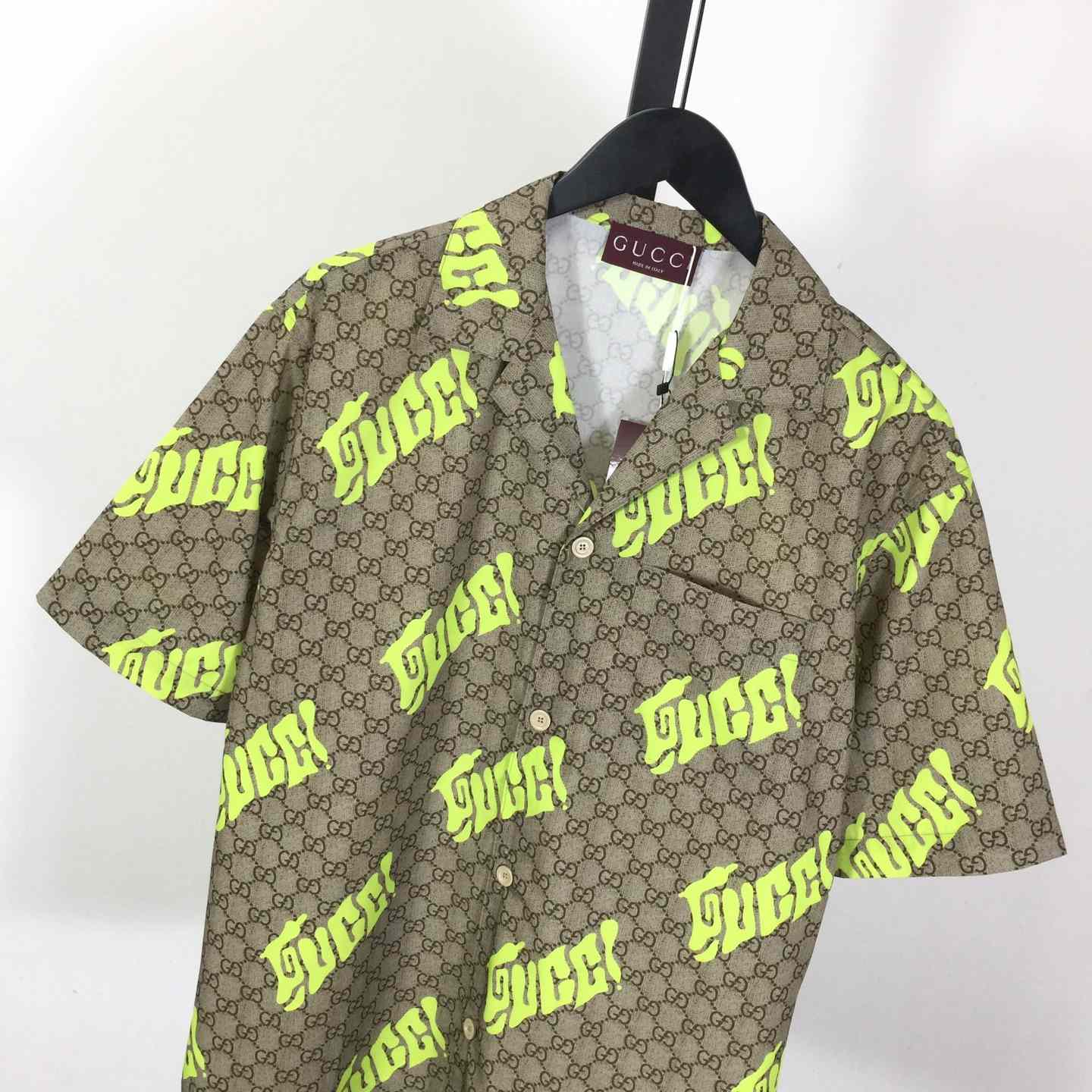 Gucci Printed Cotton Poplin Bowling Shirt - DesignerGu