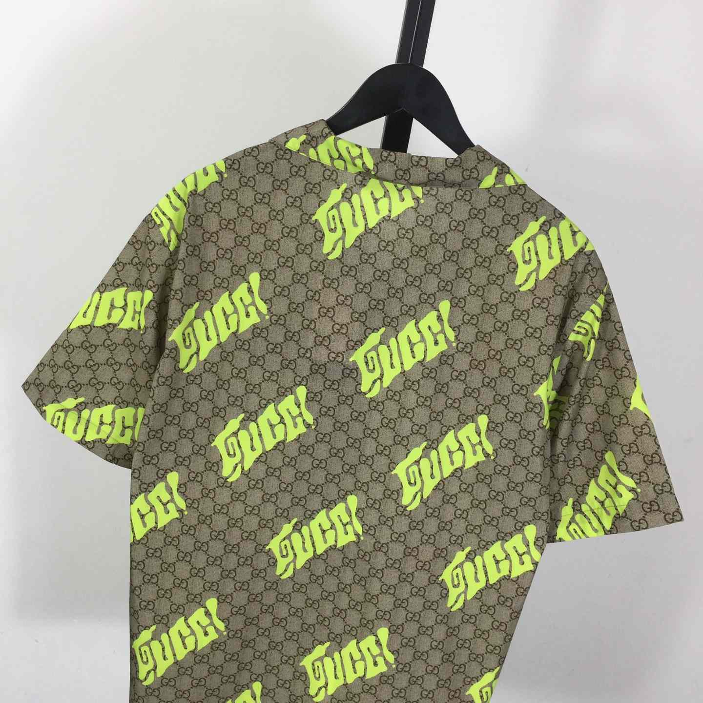 Gucci Printed Cotton Poplin Bowling Shirt - DesignerGu