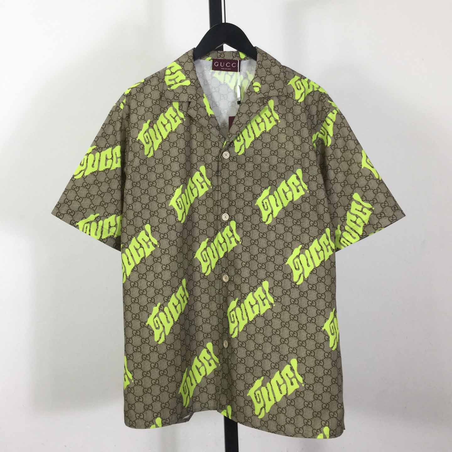 Gucci Printed Cotton Poplin Bowling Shirt - DesignerGu