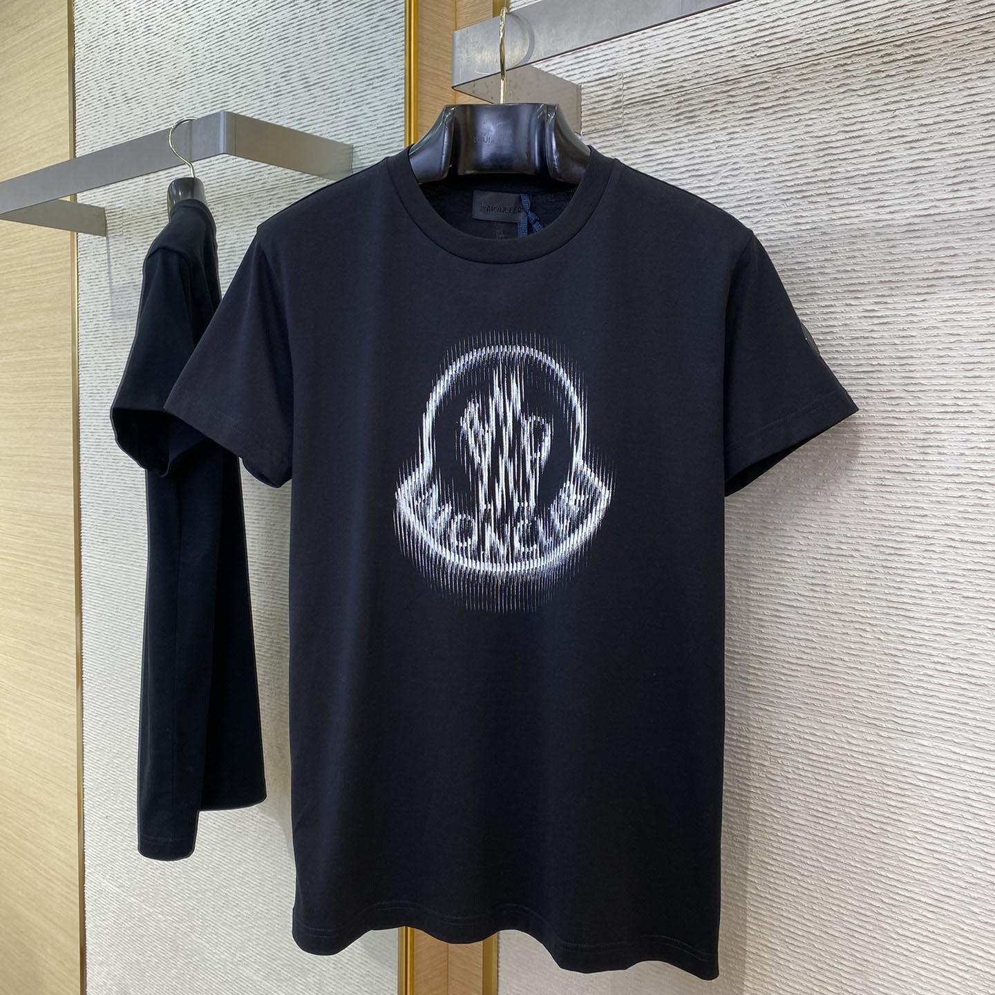 Moncler Blurred Logo Cotton T-shirt - DesignerGu