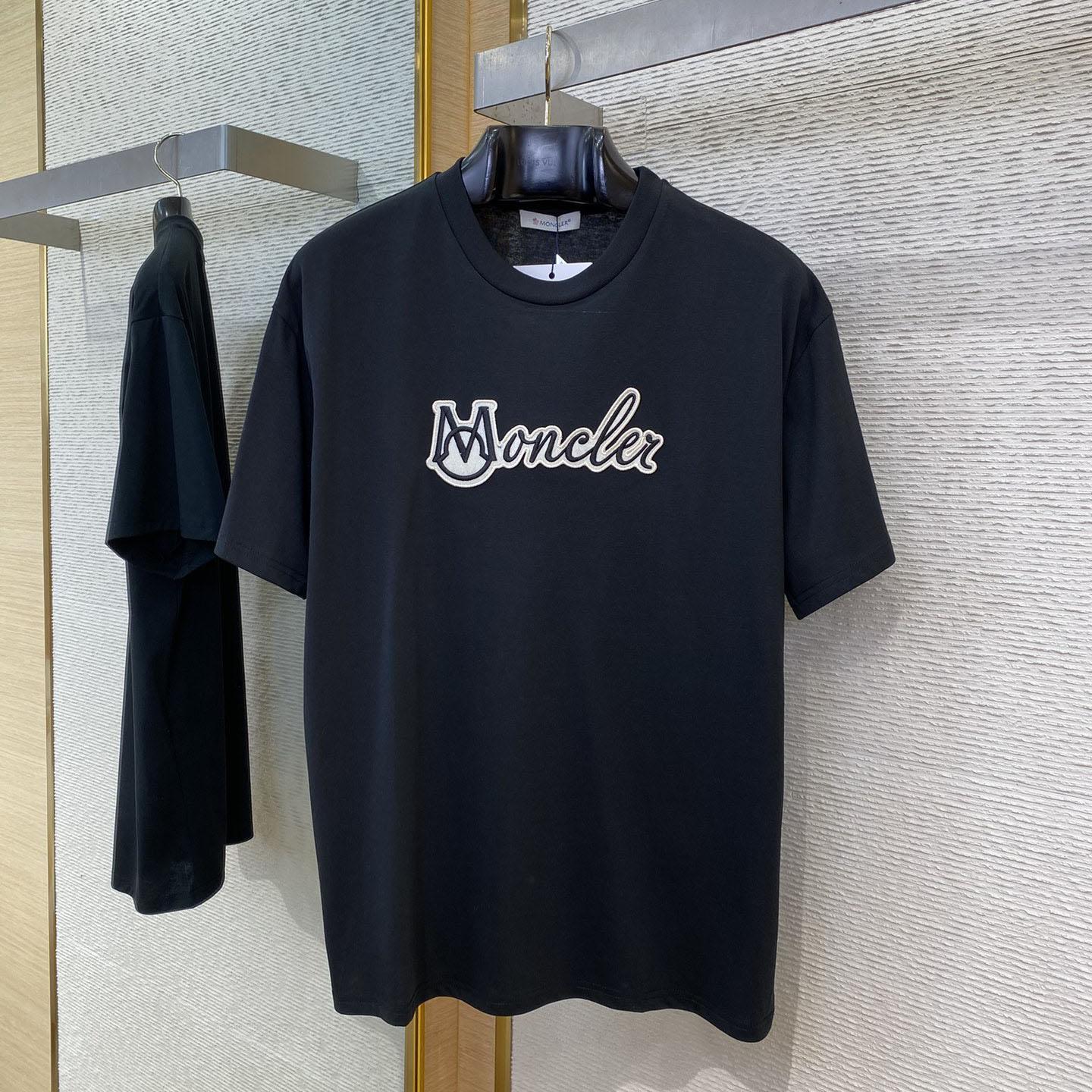 Moncler Embroidered Varsity Logo Cotton T-shirt - DesignerGu