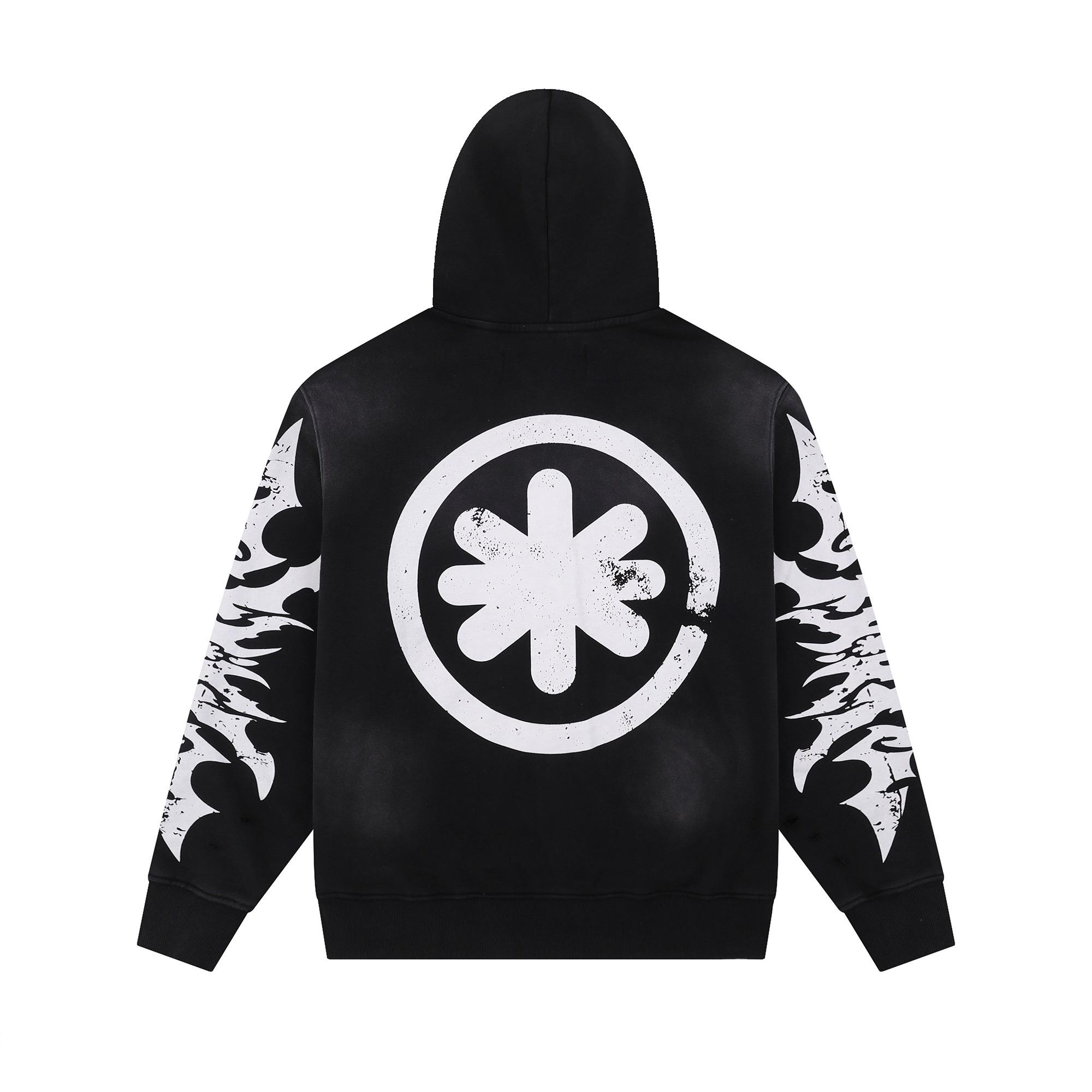 LostShdws Complex Con Exclusive Acid Wash Zip Up Hoodie Black - DesignerGu