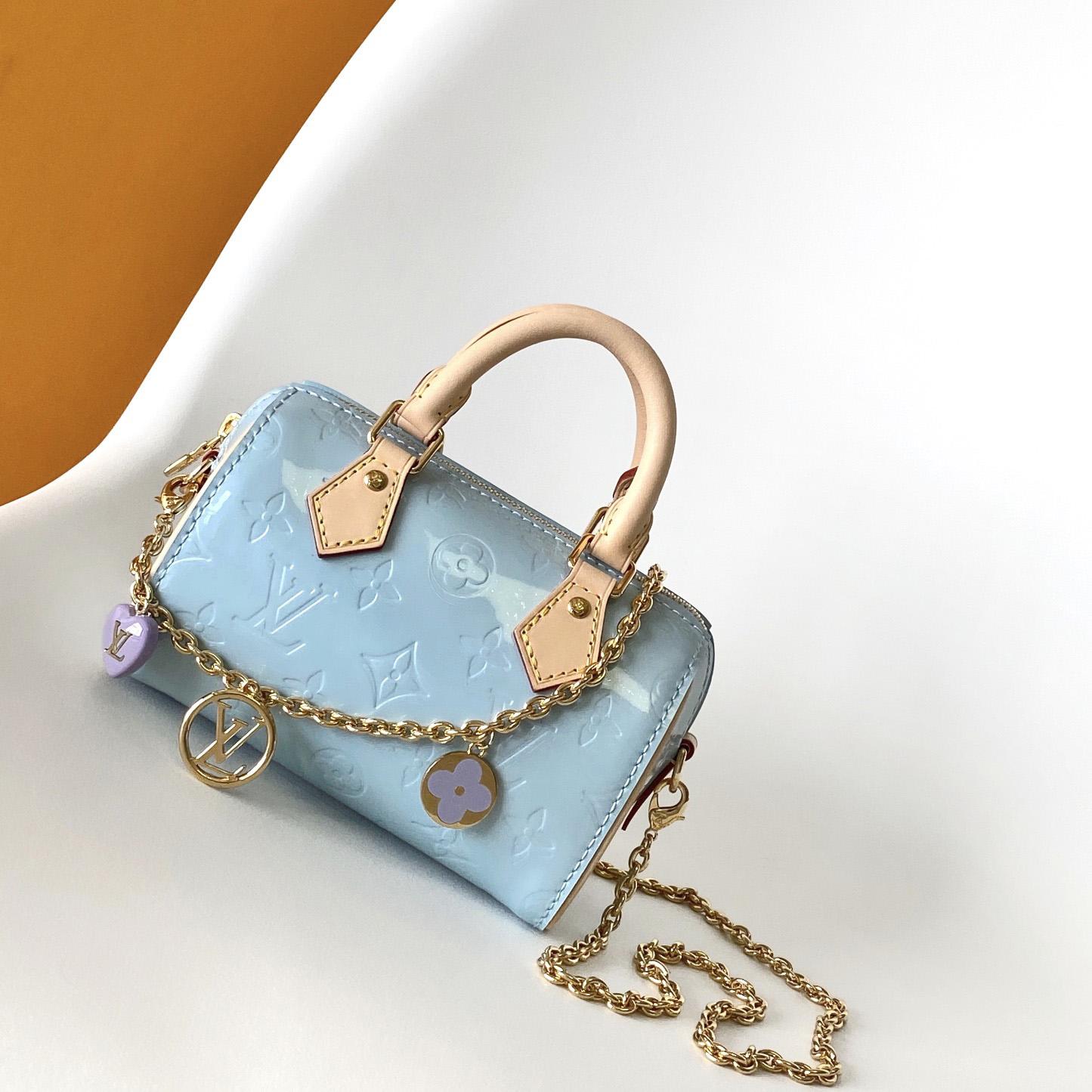 Louis Vuitton Nano Speedy Monogram Vernis Leather  16x10x7.5cm  M83000 - DesignerGu