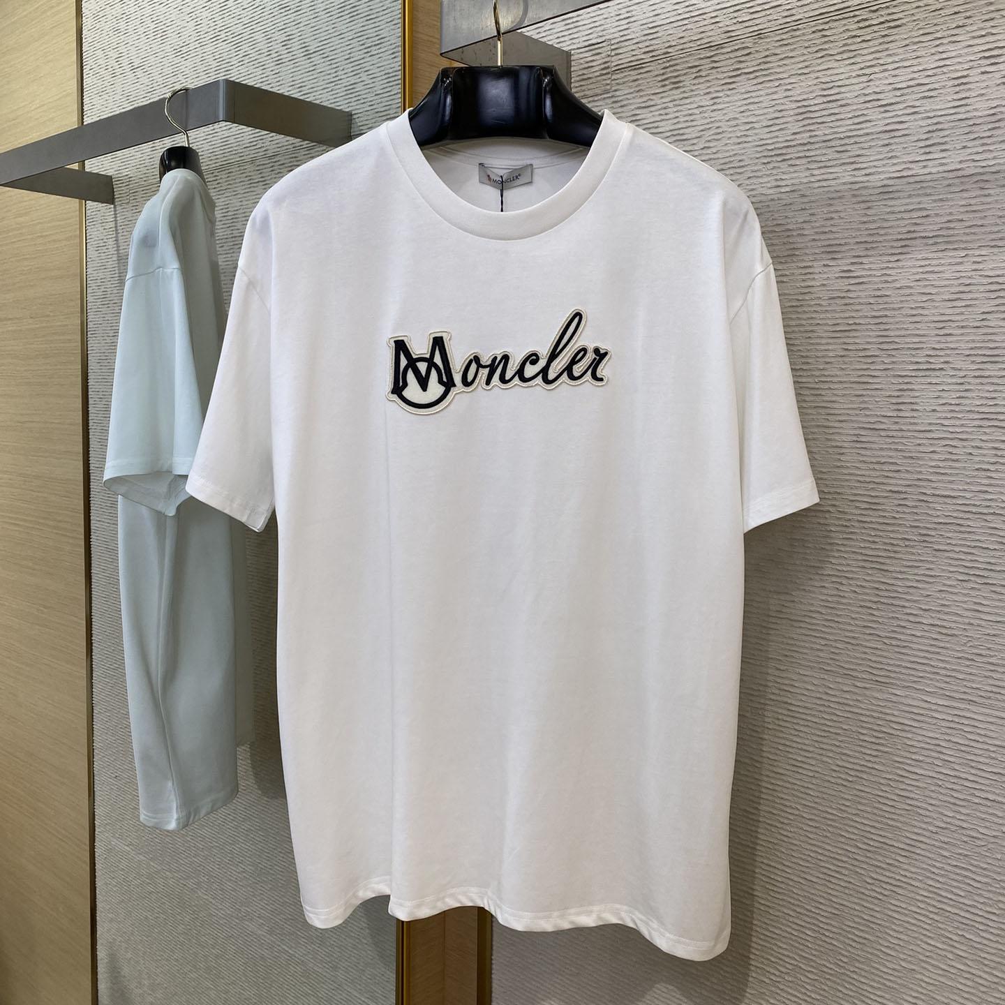 Moncler Embroidered Varsity Logo Cotton T-shirt - DesignerGu