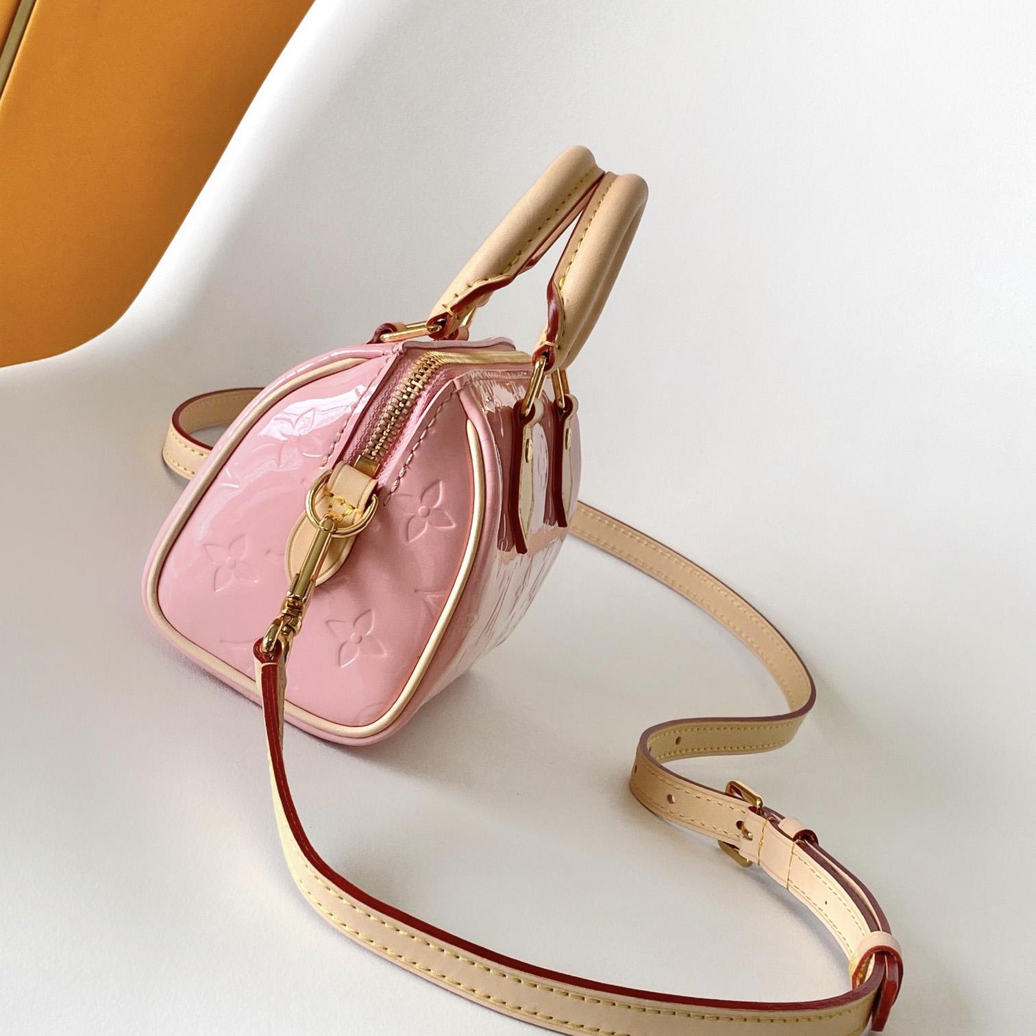 Louis Vuitton Nano Speedy Monogram Vernis Leather  16x10x7.5cm  M81879 - DesignerGu