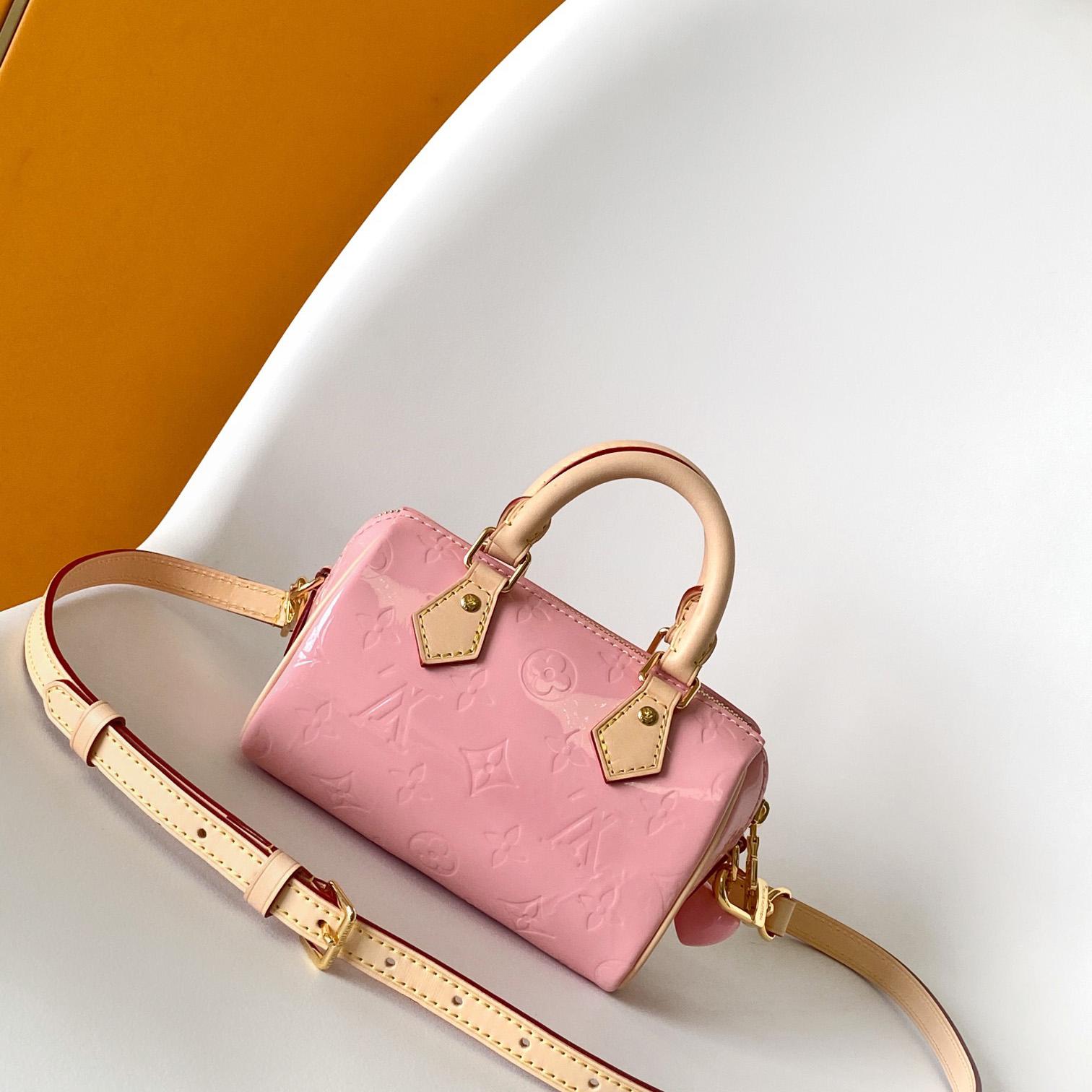 Louis Vuitton Nano Speedy Monogram Vernis Leather  16x10x7.5cm  M81879 - DesignerGu